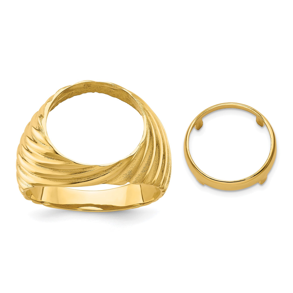 13 mm 14k Yellow Gold coin bezel for 13 mm Coin