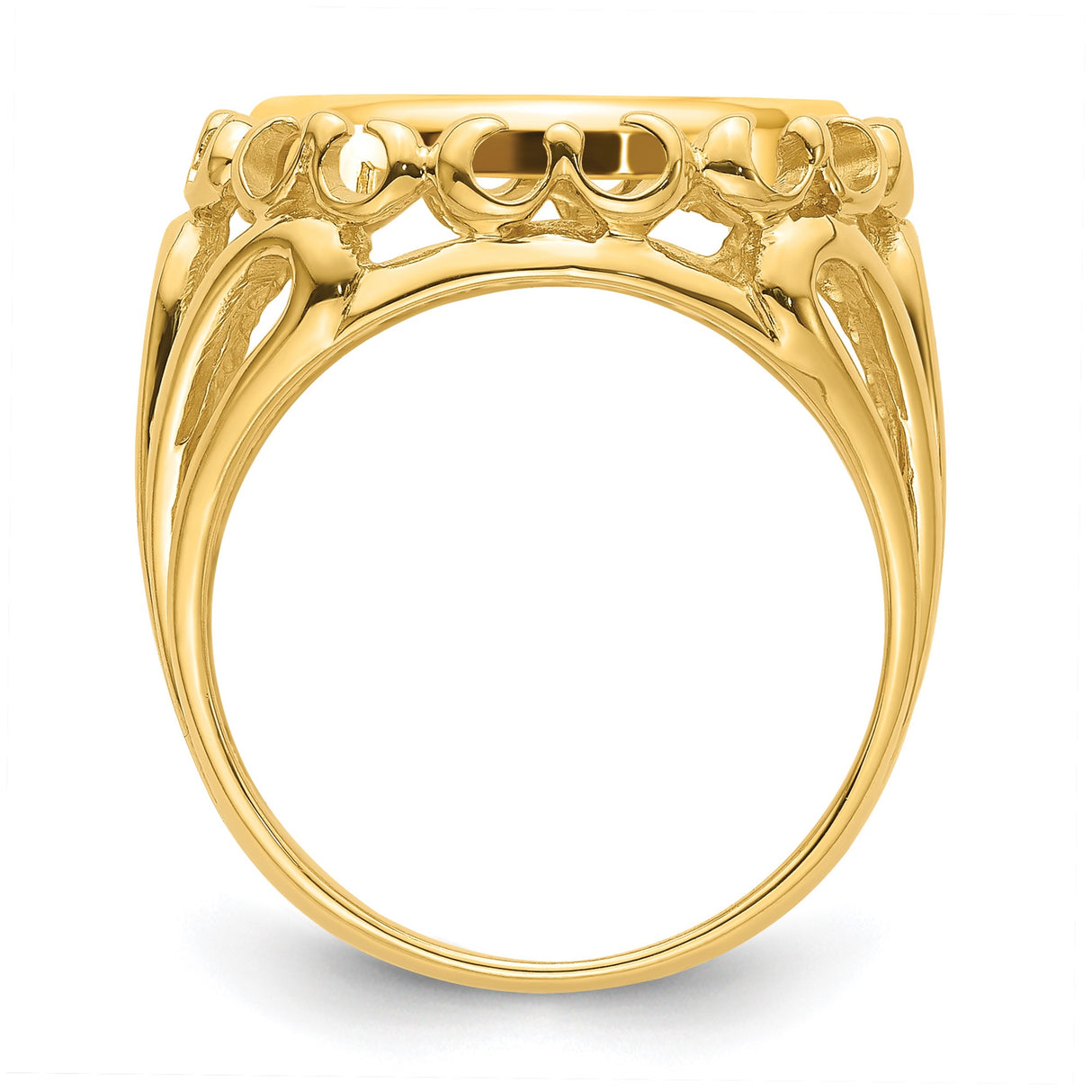 14 mm 14k Yellow Gold coin bezel for 14 mm Coin β alternate view