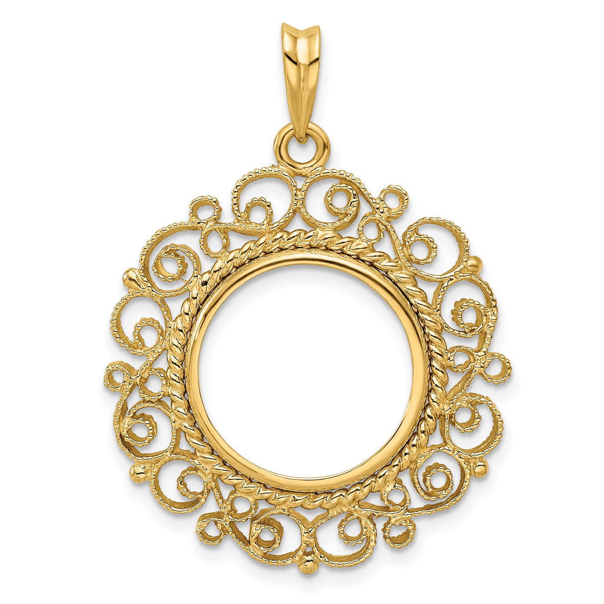 16 mm 14k Yellow Gold coin bezel for 16 mm Coin