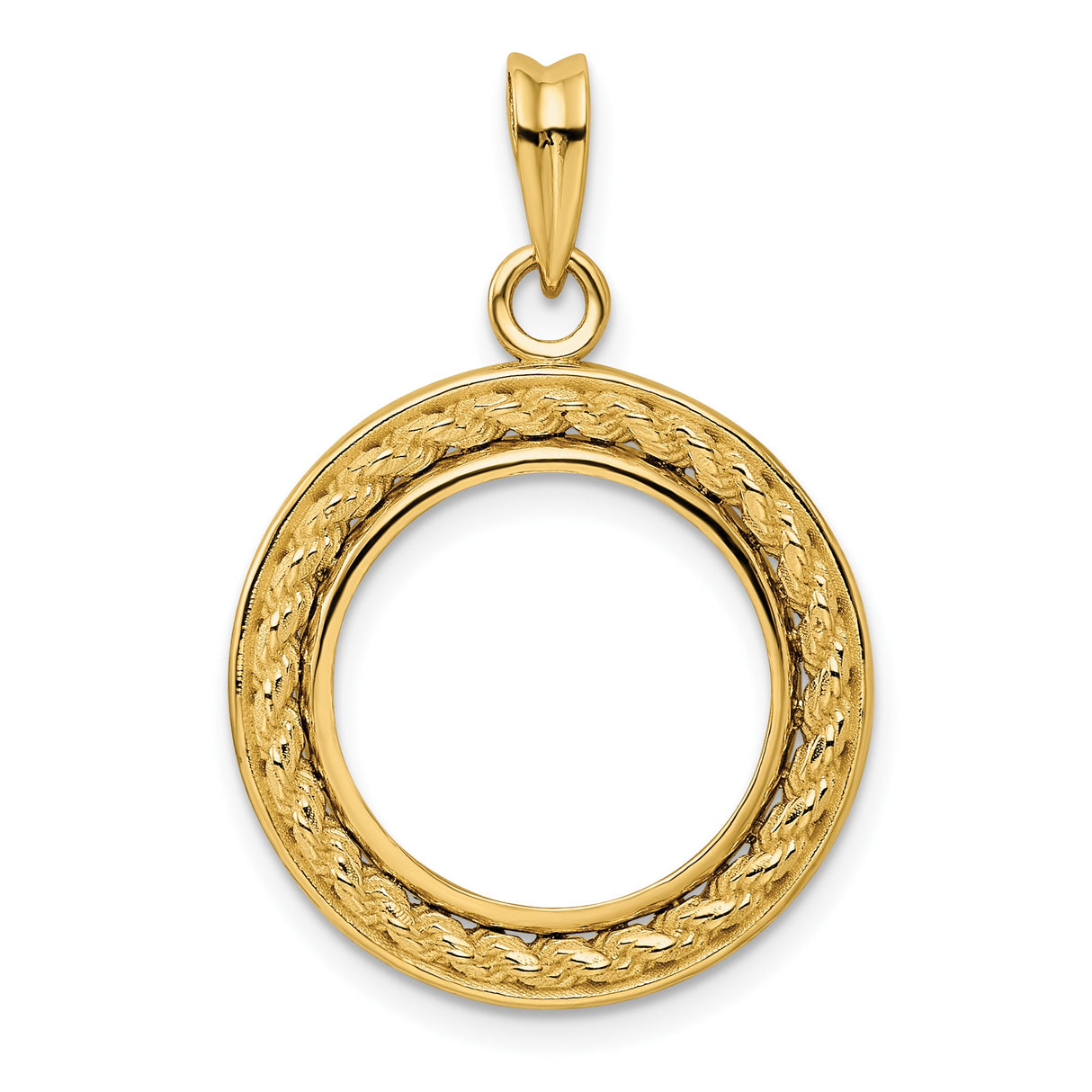 16 mm 14k Yellow Gold coin bezel for 16 mm Coin