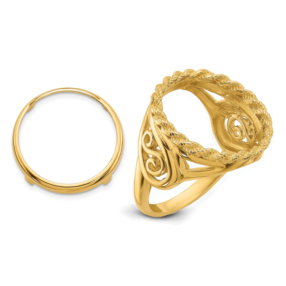 17 mm 14k Yellow Gold coin bezel for 16.5 mm Coin β additional image