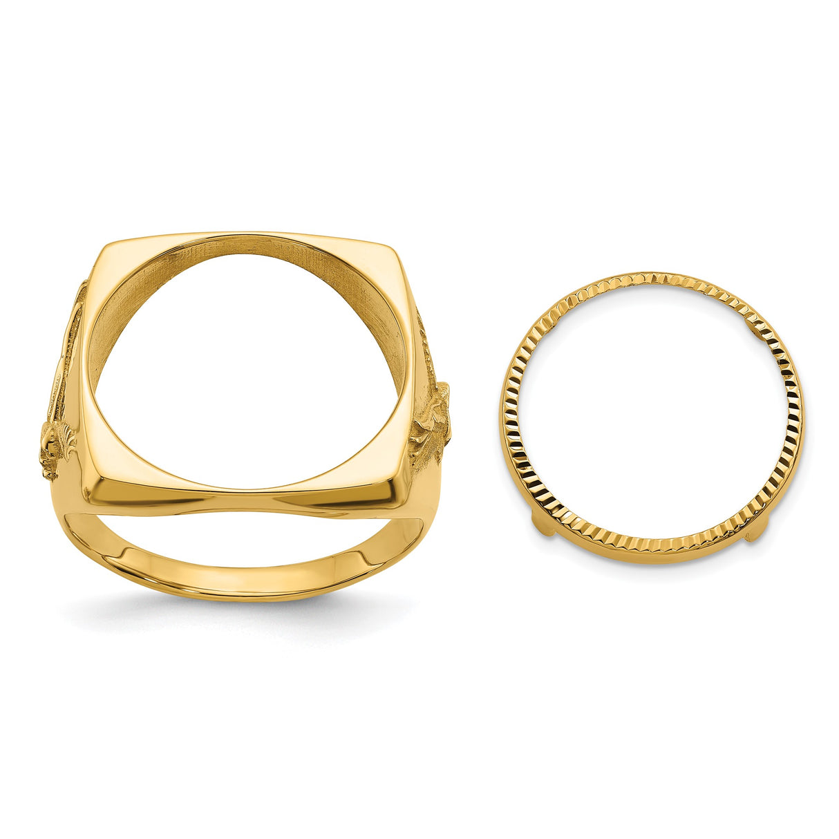 17 mm 10k Yellow Gold coin bezel for 16.5 mm Coin