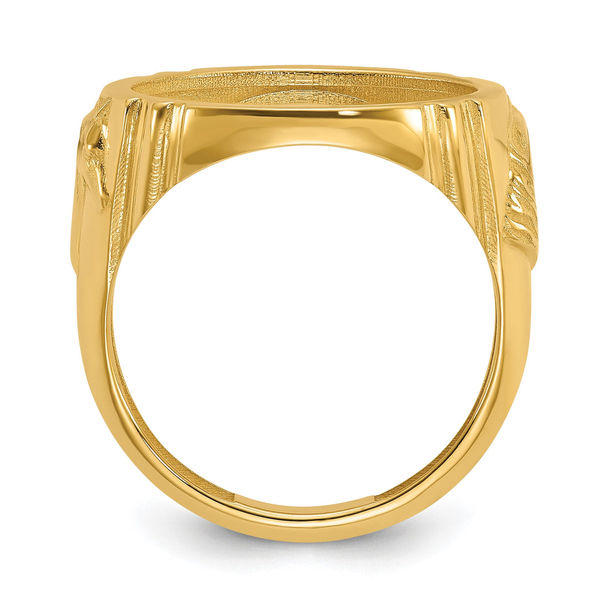 17 mm 14k Yellow Gold coin bezel for 16.5 mm Coin β alternate view