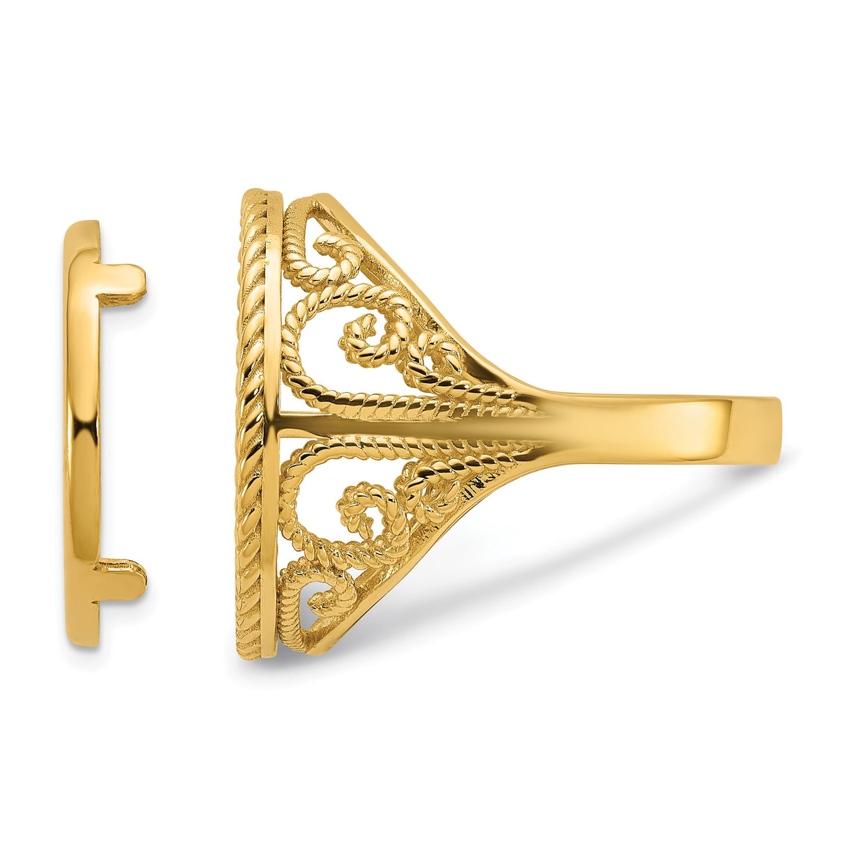 17 mm 10k Yellow Gold coin bezel for 16.5 mm Coin β alternate view