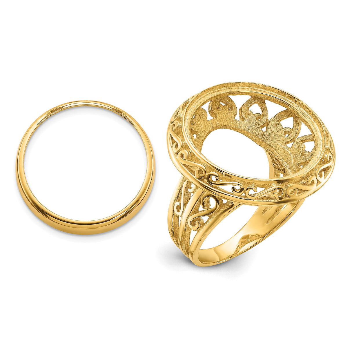 18 mm 14k Yellow Gold coin bezel for 17.8 mm Coin β additional image