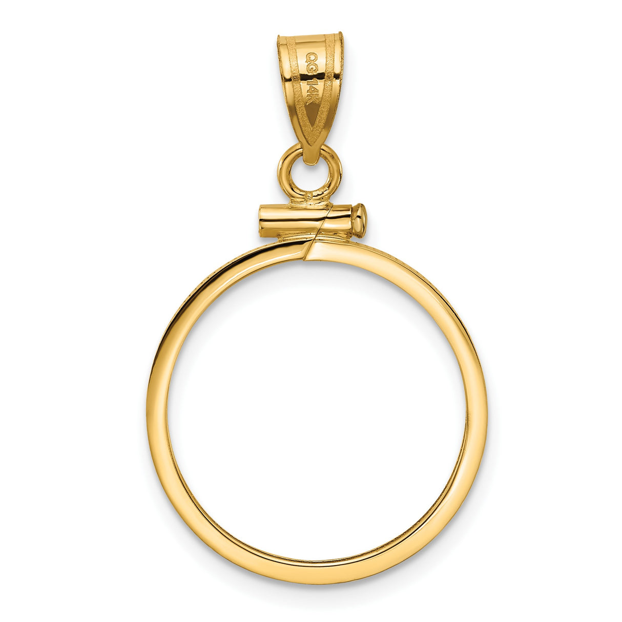 19 mm 14k White Gold coin bezel for 19 mm Coin