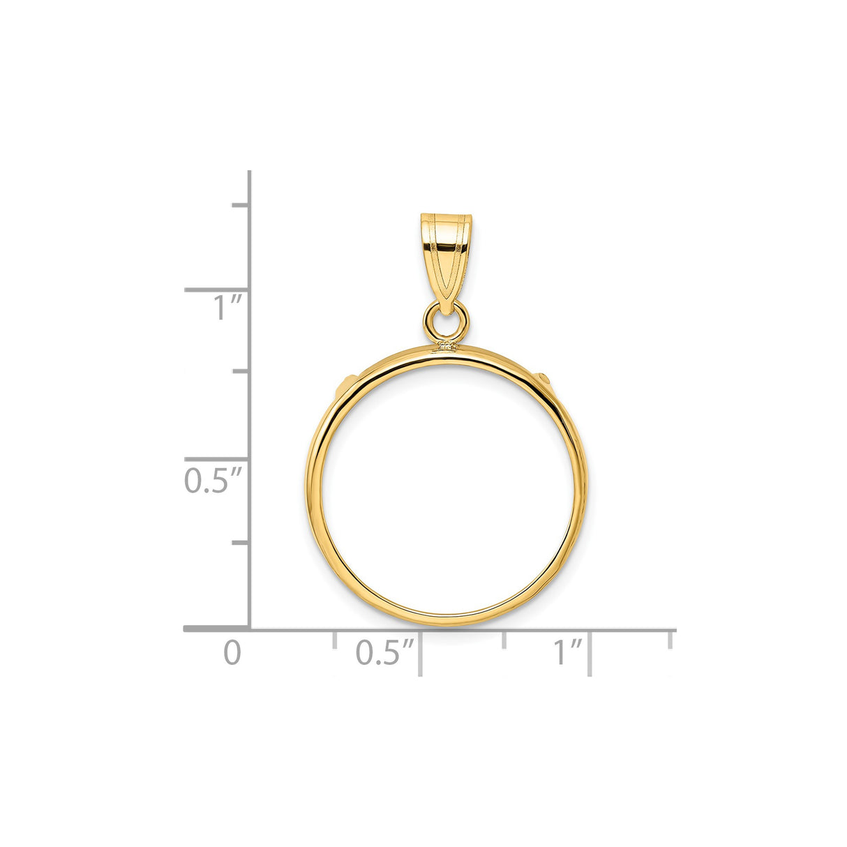 20 mm 14k Yellow Gold coin bezel for 20 mm Coin β size reference (ruler)