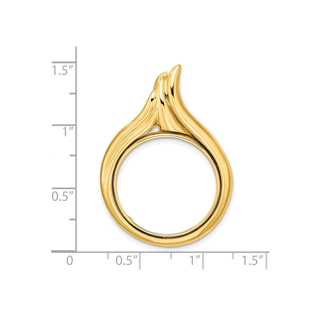 22 mm 14k Yellow Gold coin bezel for 21.6 mm Coin β size reference (ruler)
