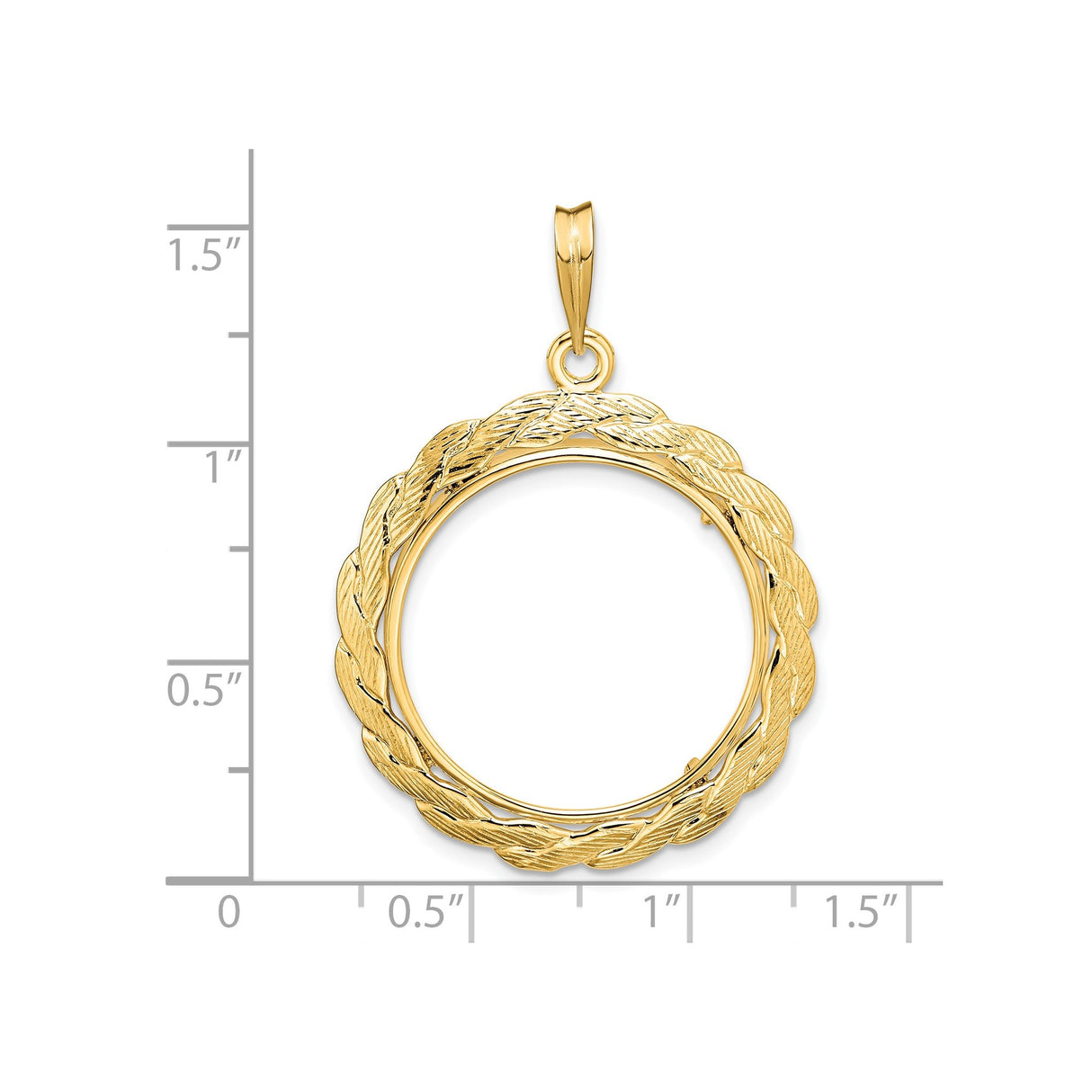22 mm 14k Yellow Gold coin bezel for 21.6 mm Coin β size reference (ruler)