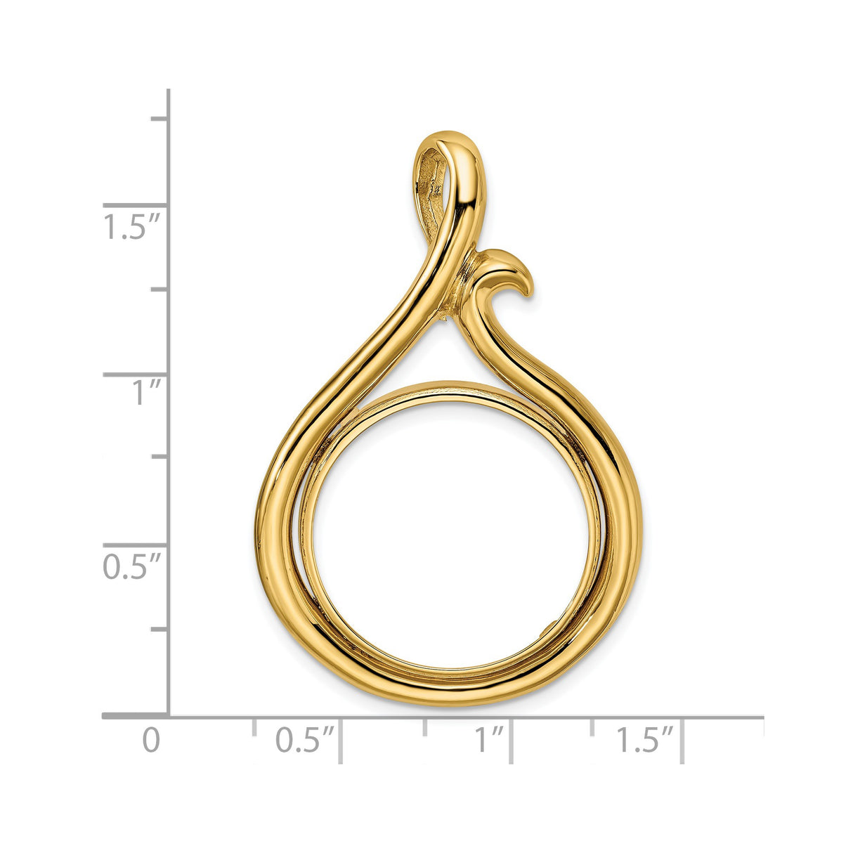 22 mm 14k Yellow Gold coin bezel for 22 mm Coin β size reference (ruler)