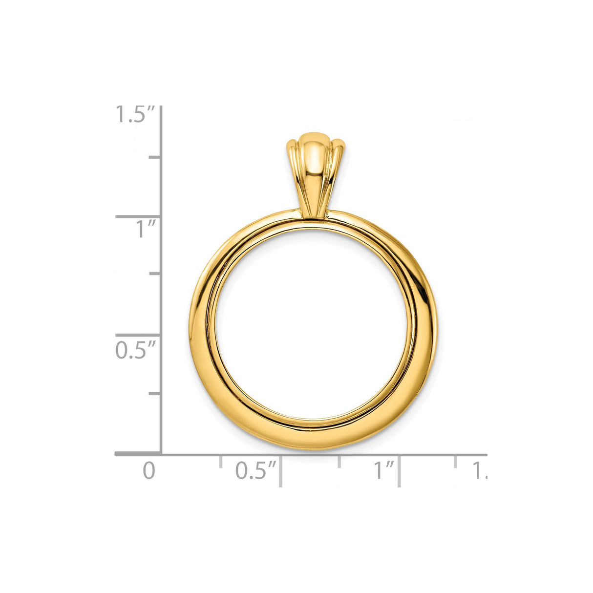 22 mm 14k Yellow Gold coin bezel for 22 mm Coin β size reference (ruler)