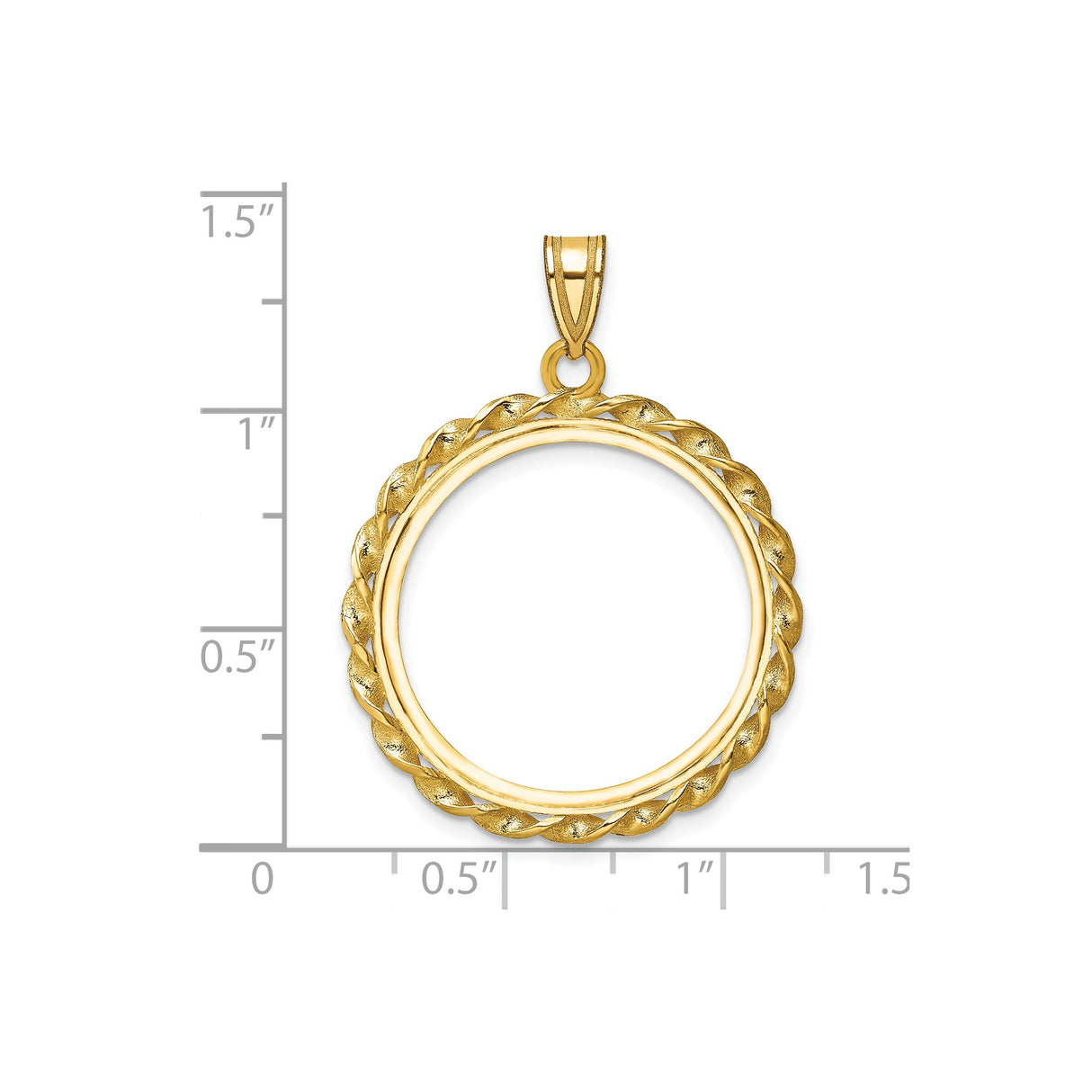 22 mm 14k Yellow Gold coin bezel for 22 mm Coin β size reference (ruler)