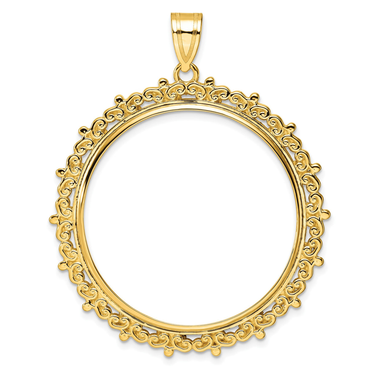 33 mm 14k Yellow Gold coin bezel for 32.7 mm Coin