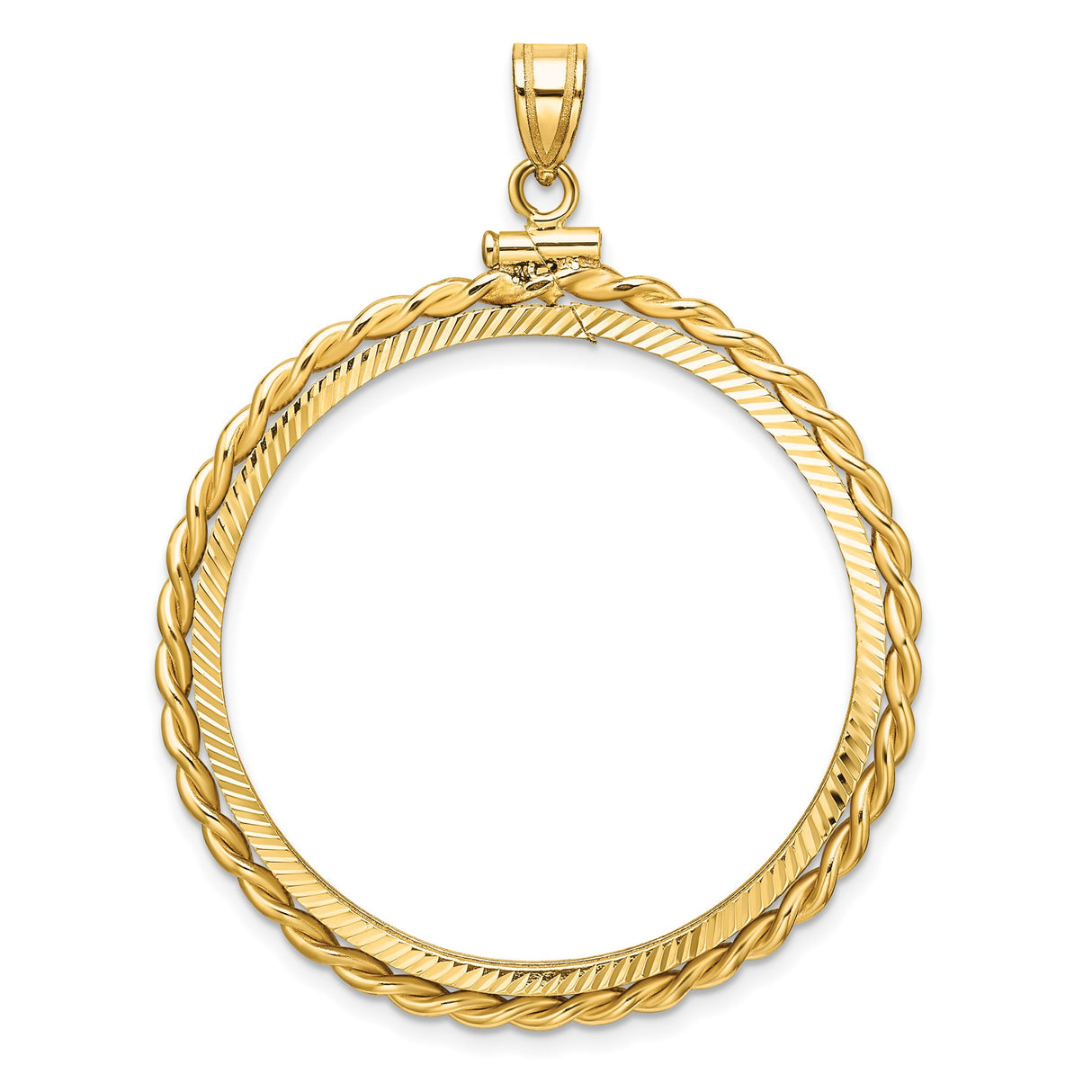 34 mm 14k Yellow Gold coin bezel for 34.2 mm Coin