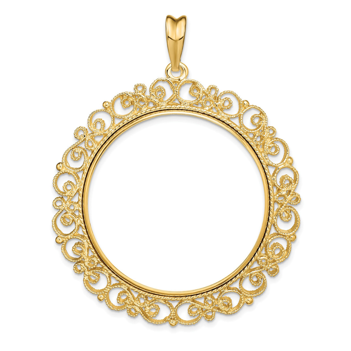 34 mm 14k Yellow Gold coin bezel for 34.2 mm Coin