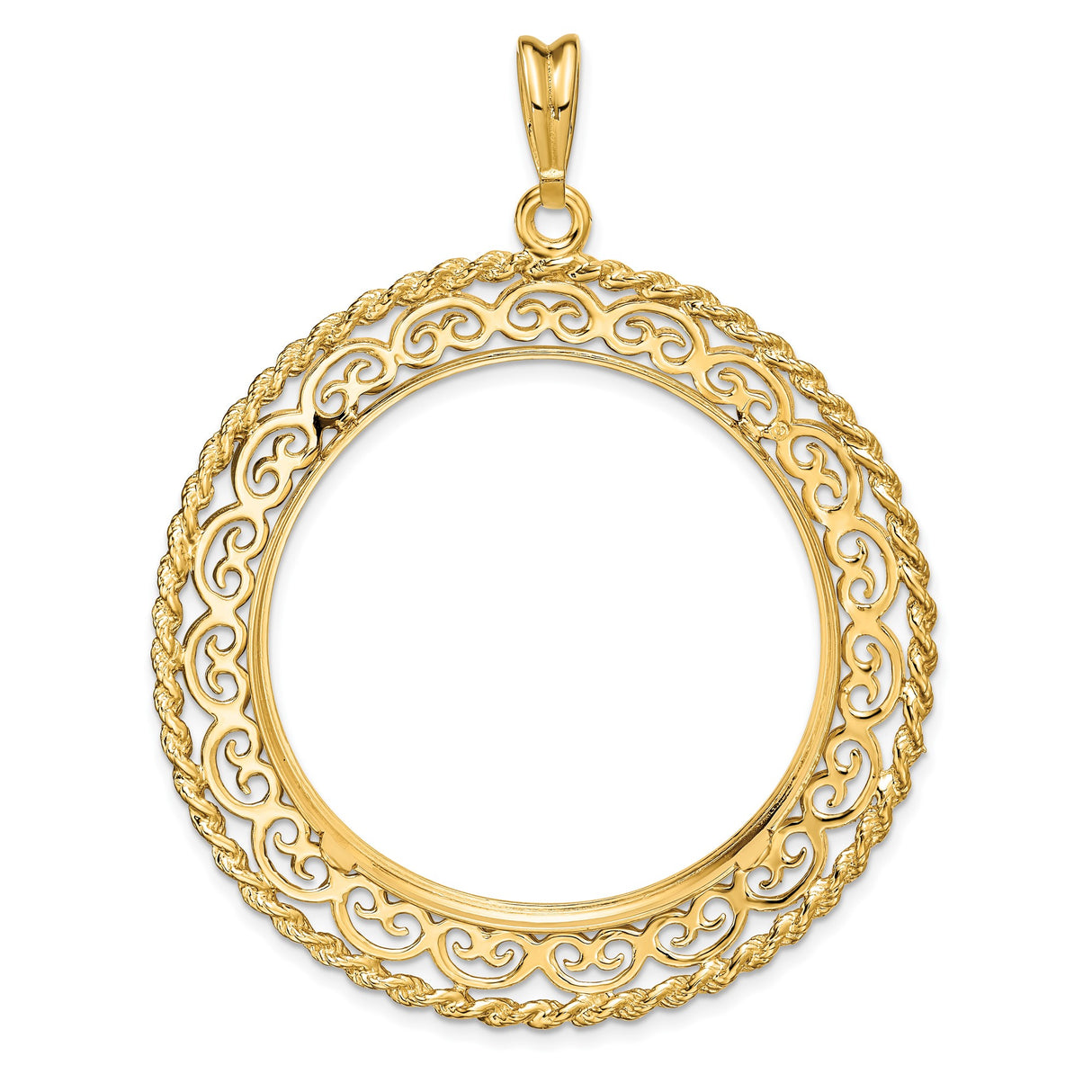 34 mm 14k Yellow Gold coin bezel for 34.2 mm Coin β additional image
