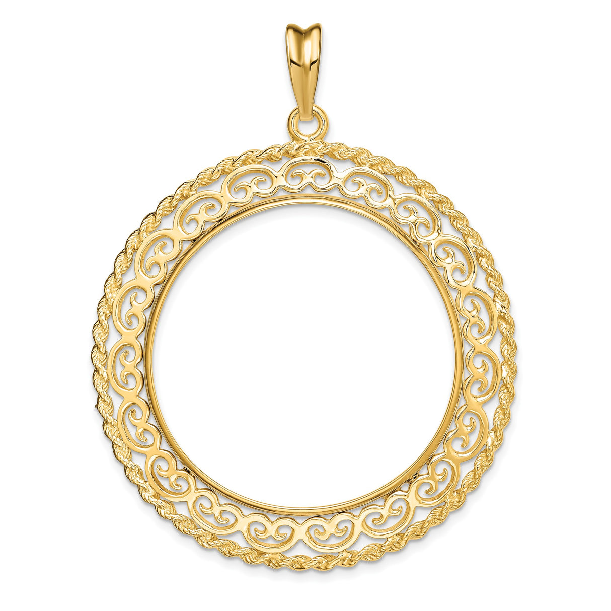 34 mm 14k Yellow Gold coin bezel for 34.2 mm Coin