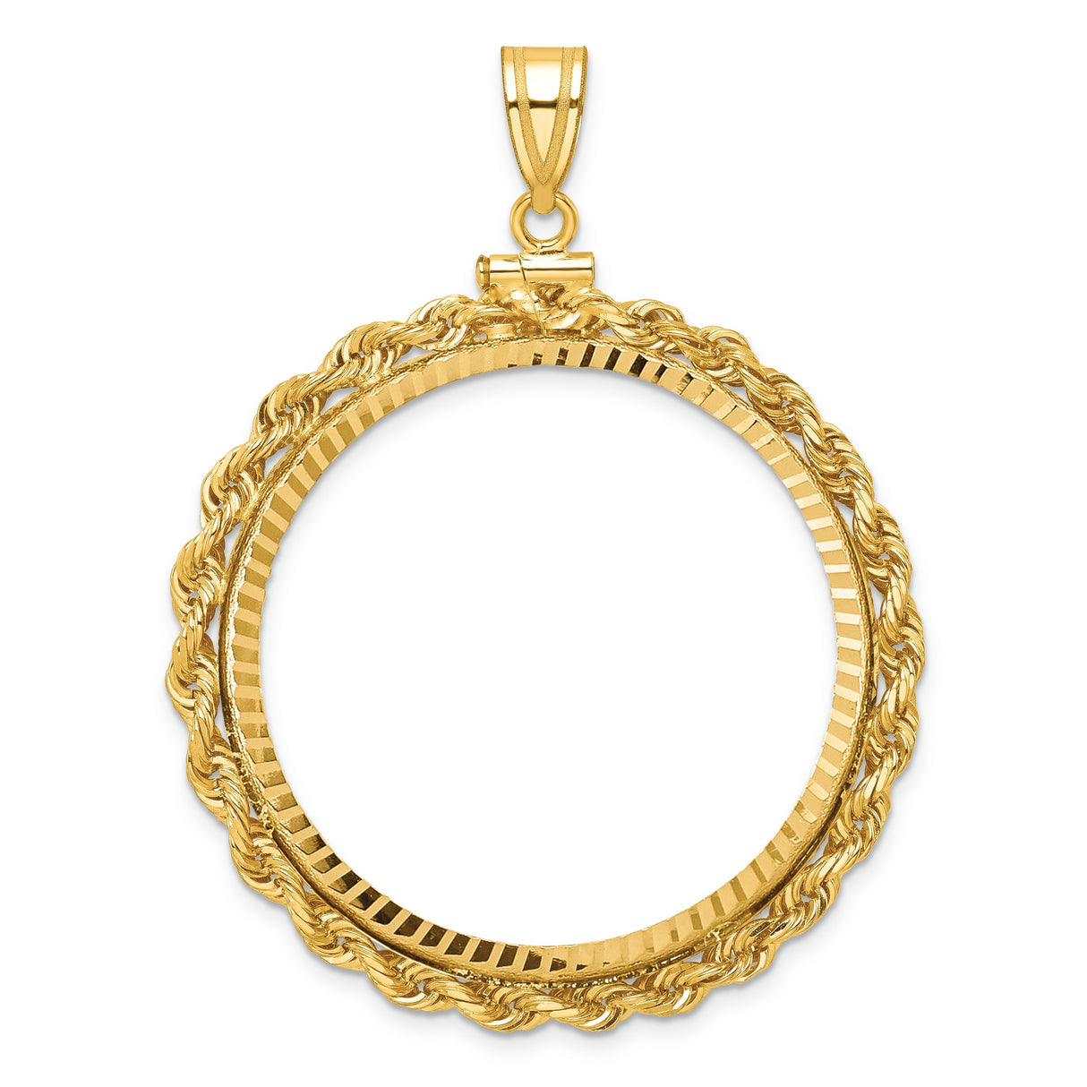 34 mm 14k Yellow Gold coin bezel for 34.2 mm Coin