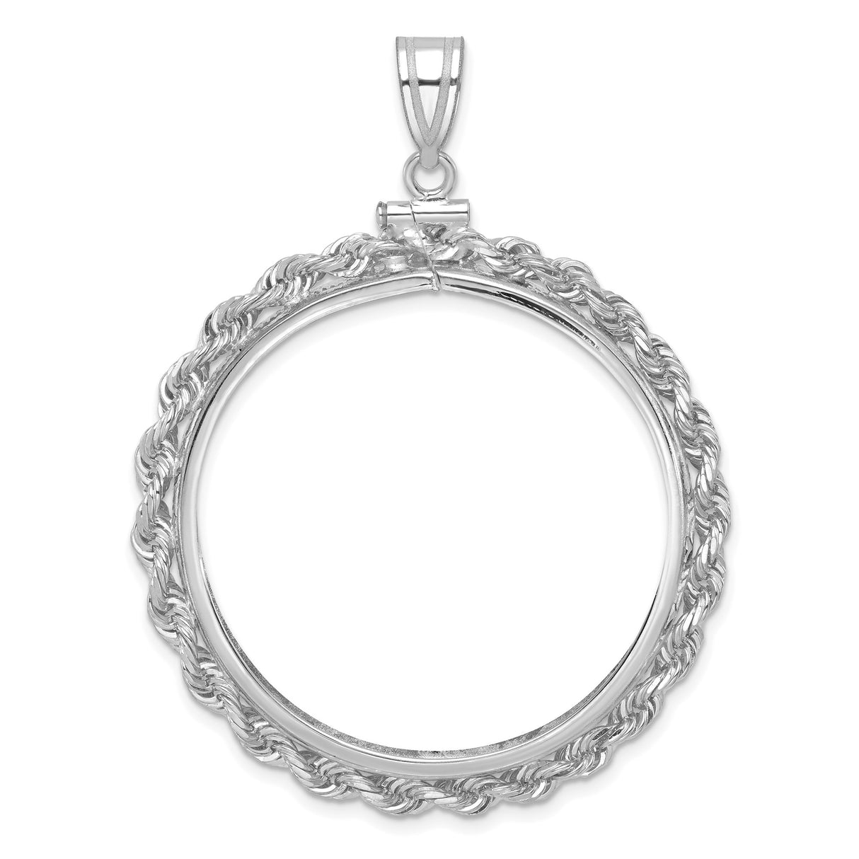 34 mm 14k White Gold coin bezel for 34.2 mm Coin