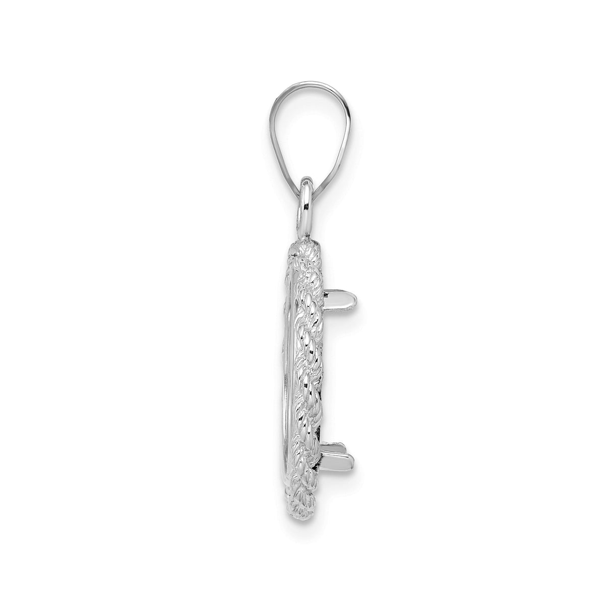 14 mm 14k White Gold coin bezel for Australian $5 Kangaroo — alternate view