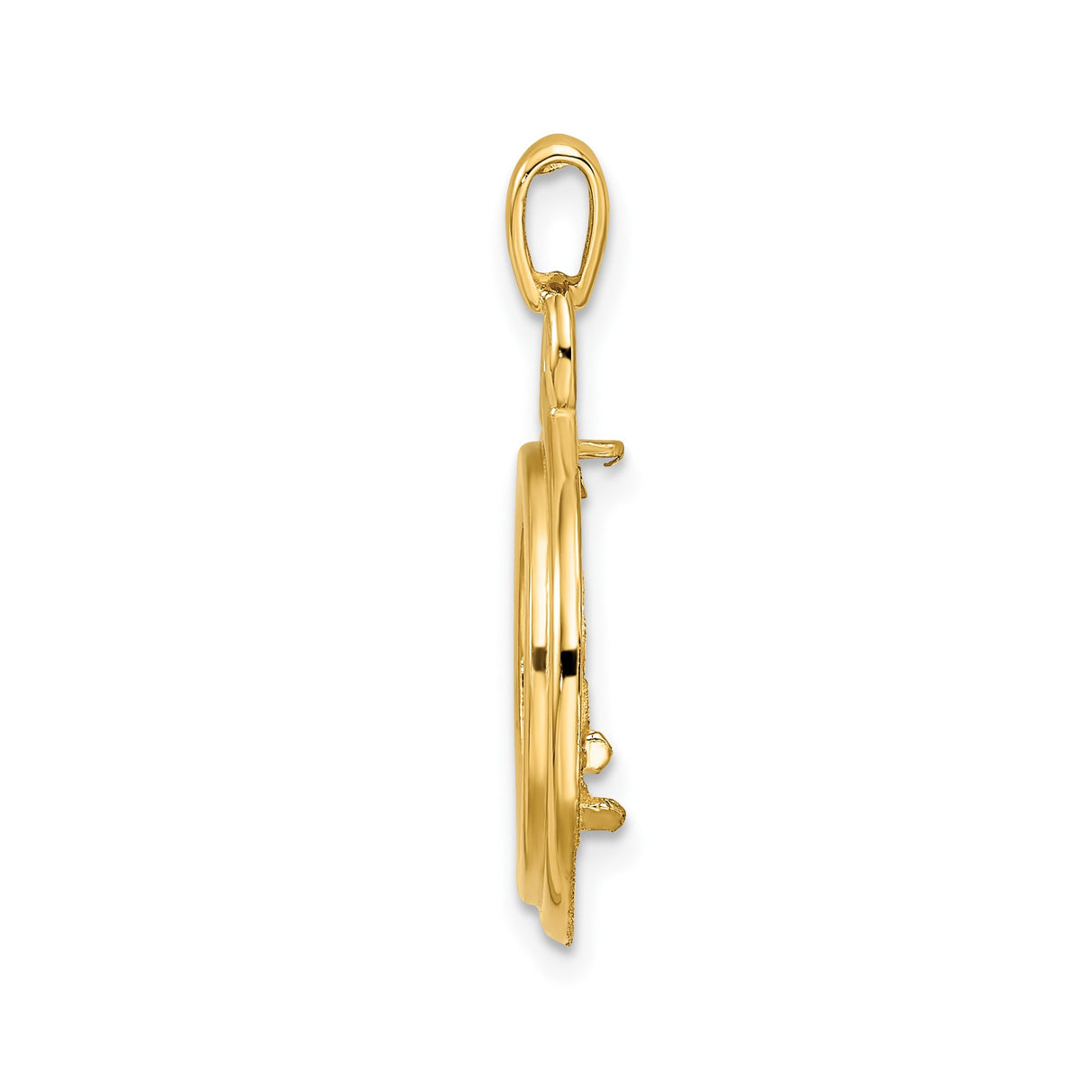 14 mm 14k Yellow Gold coin bezel for Australian $5 Kangaroo — alternate view