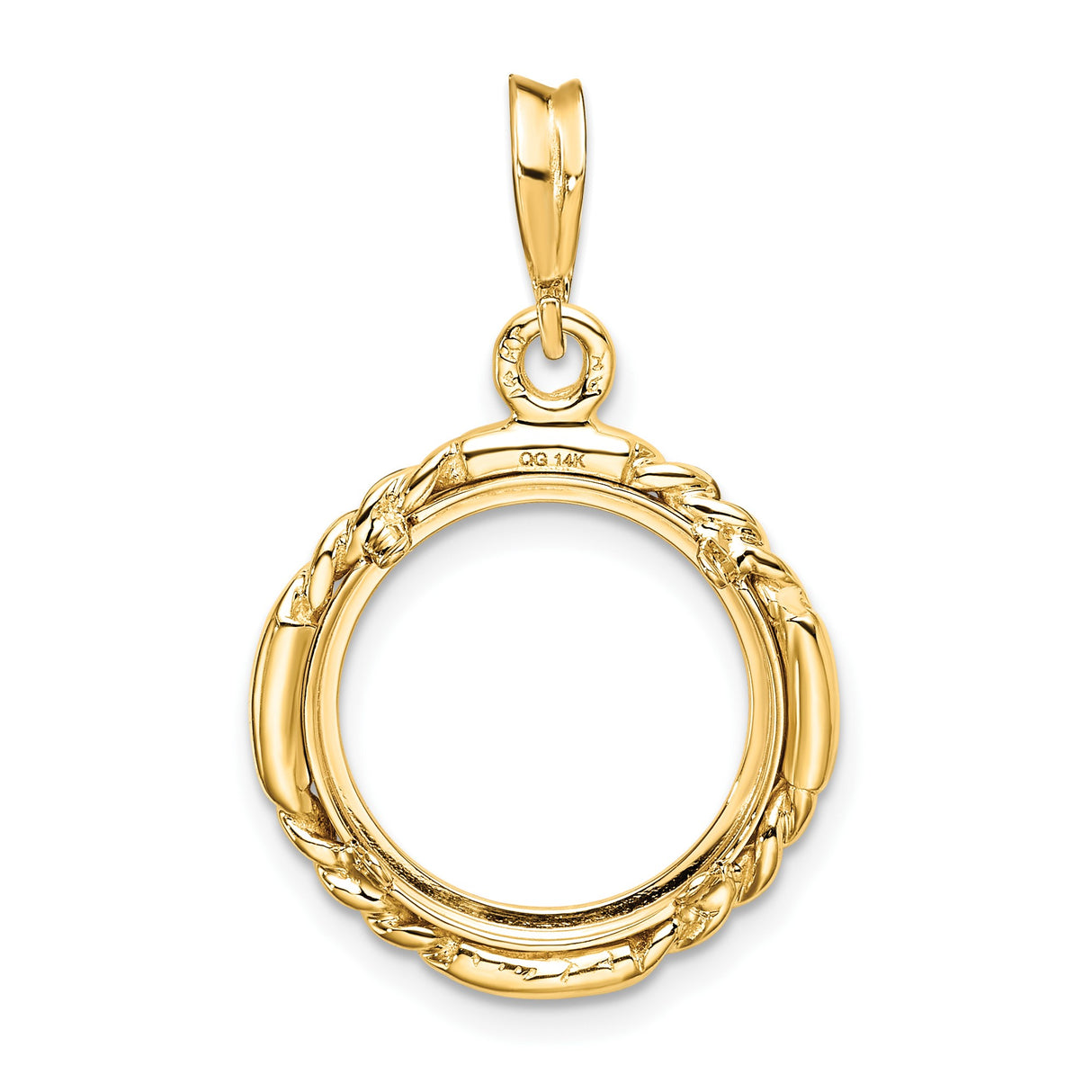 14 mm 14k Yellow Gold coin bezel for Australian $5 Kangaroo — additional image