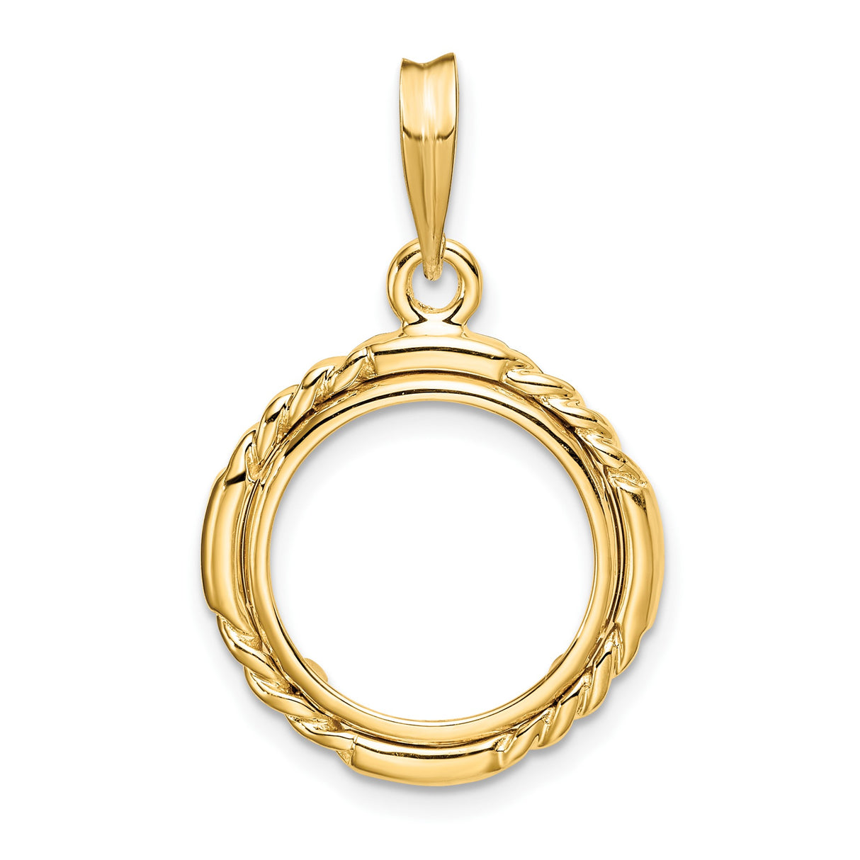 14 mm 14k Yellow Gold coin bezel for Australian $5 Kangaroo
