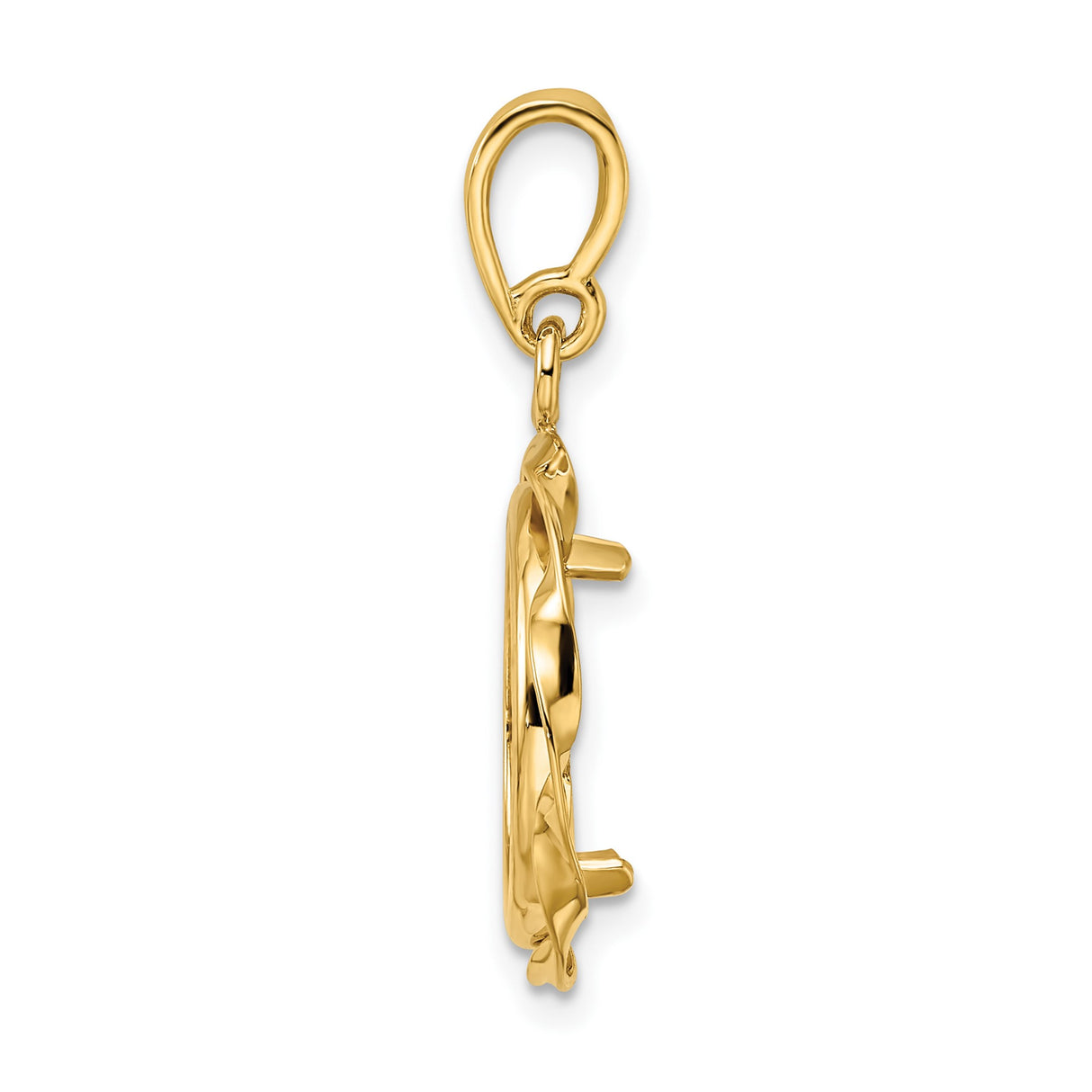 14 mm 14k Yellow Gold coin bezel for Australian $5 Kangaroo — alternate view