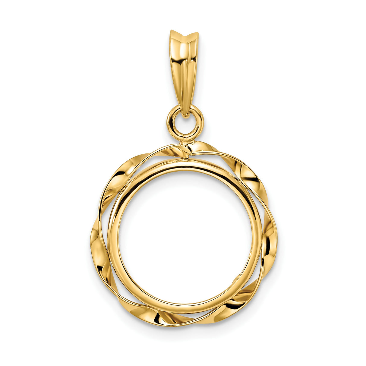 14 mm 14k Yellow Gold coin bezel for Australian $5 Kangaroo