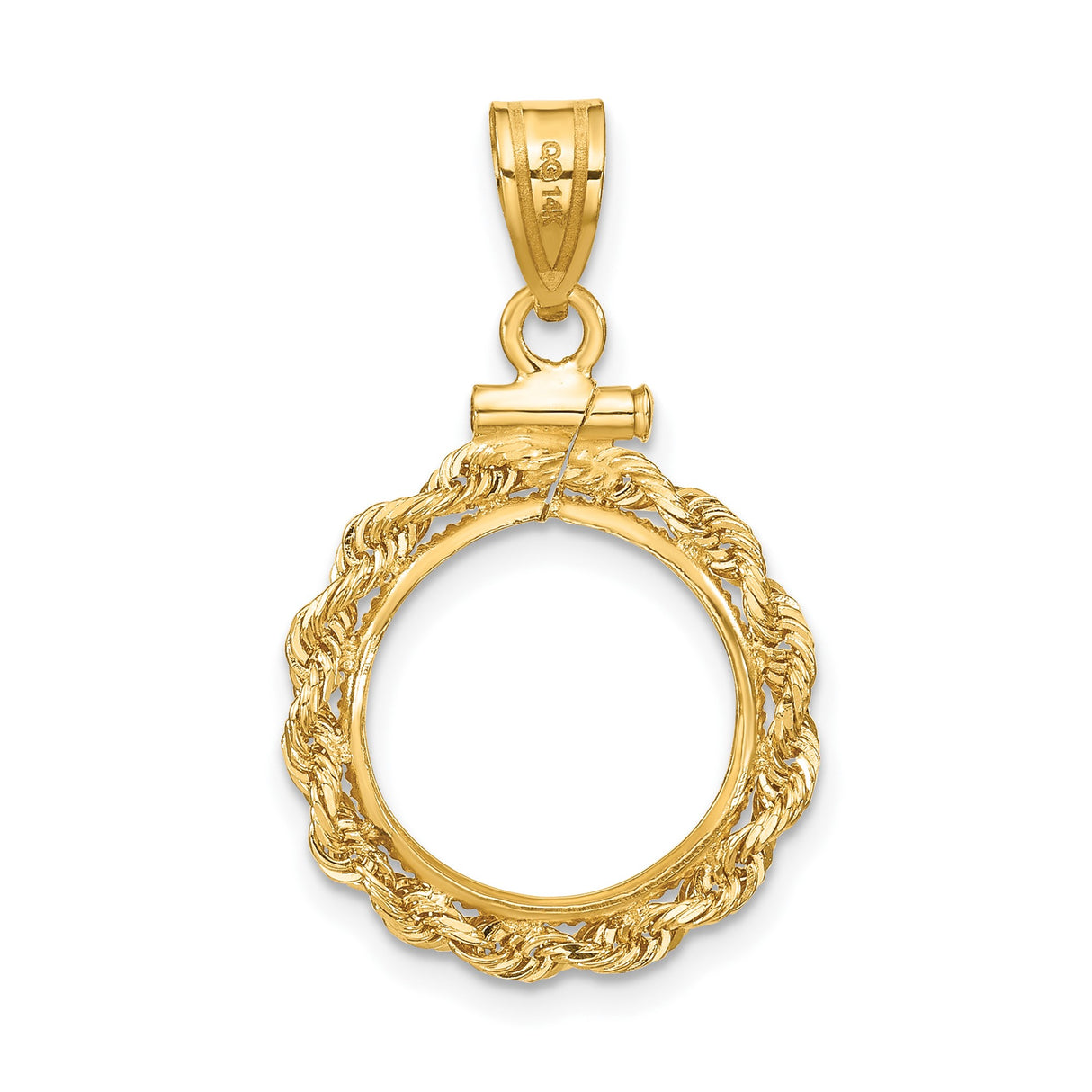 14 mm 14k Yellow Gold coin bezel for Australian $5 Kangaroo — additional image