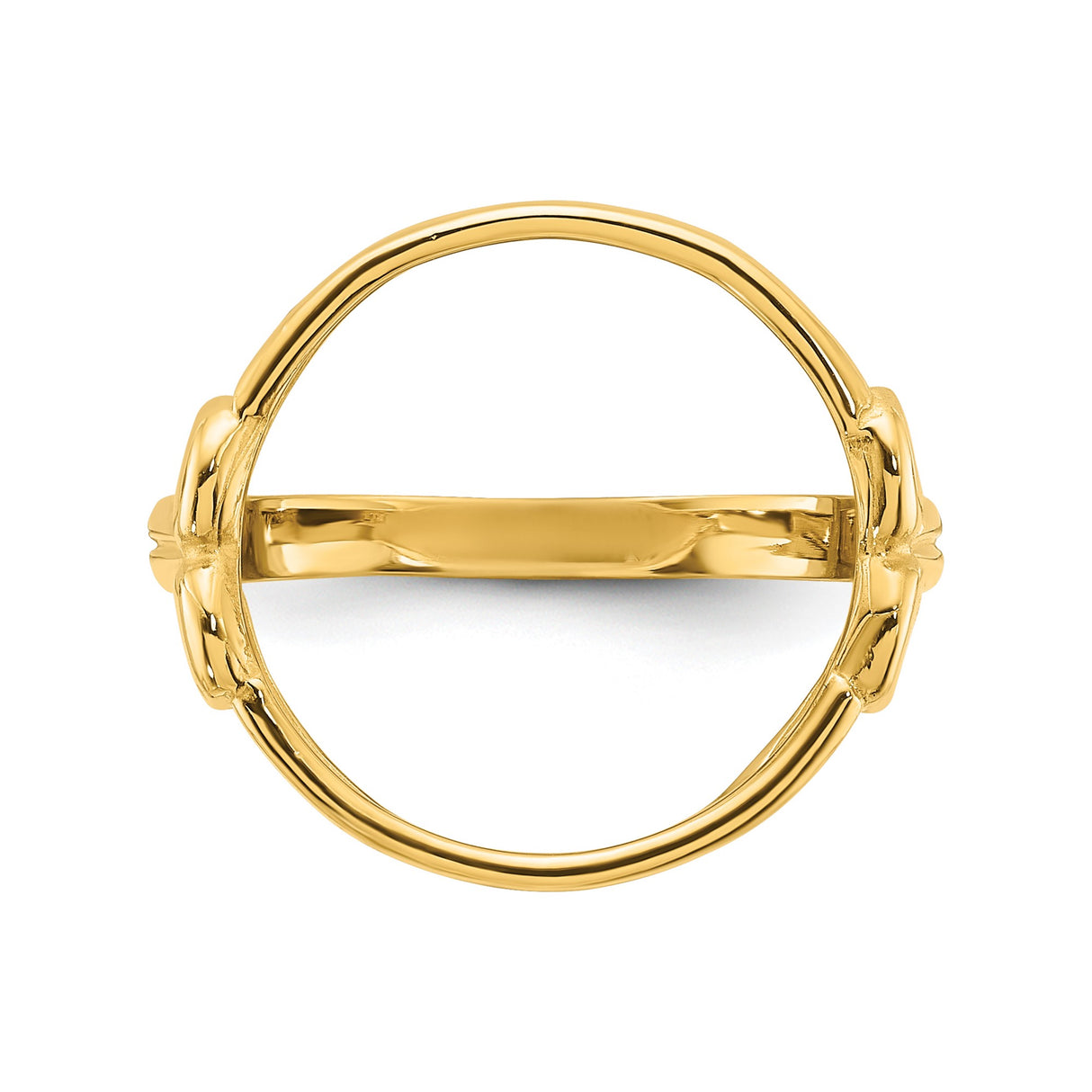 14 mm 14k Yellow Gold coin bezel ring for Australian $5 Kangaroo — additional image