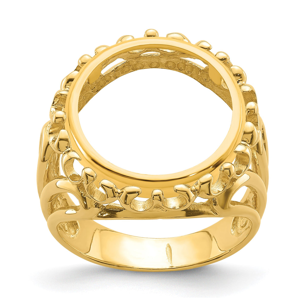 14 mm 14k Yellow Gold coin bezel ring for Australian $5 Kangaroo — additional image