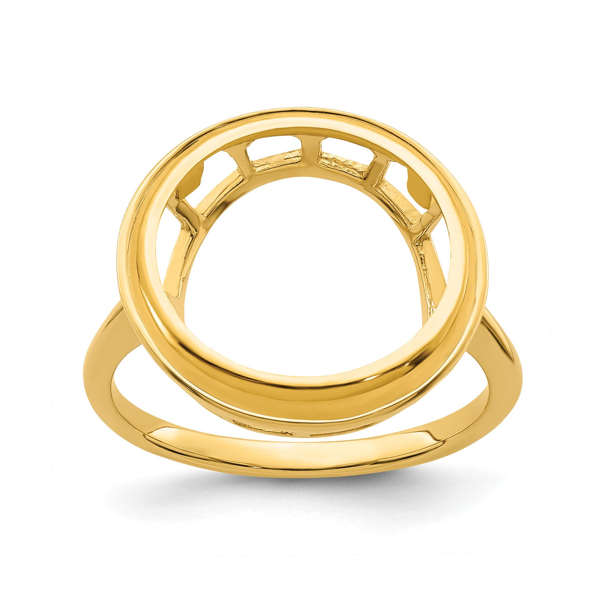 14 mm 14k Yellow Gold coin bezel ring for Australian $5 Kangaroo — additional image