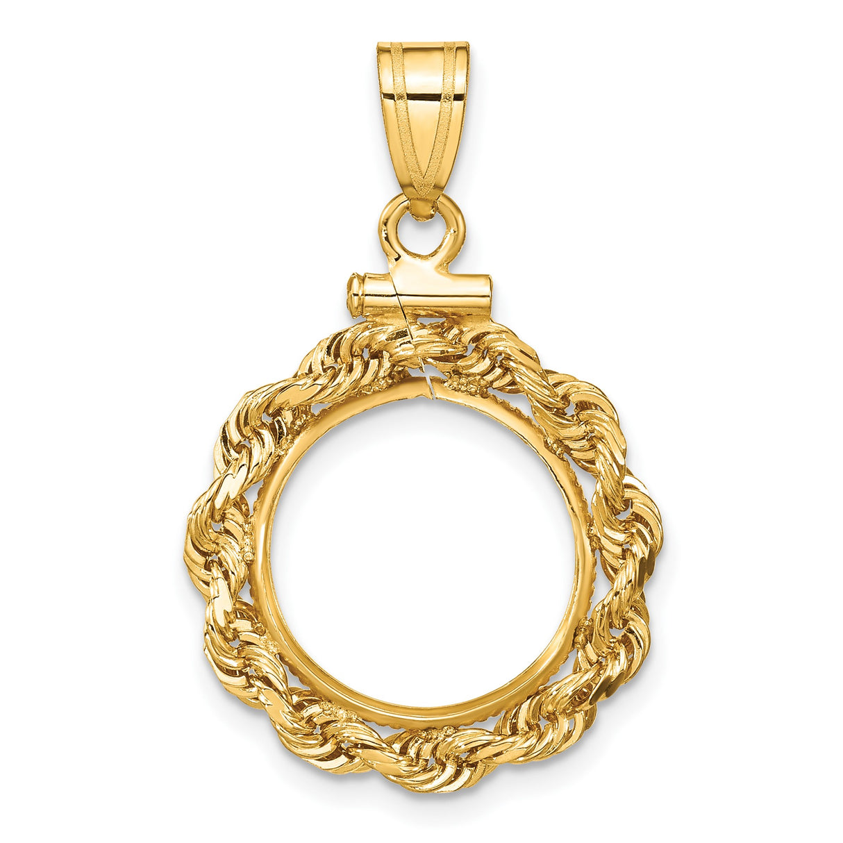 14 mm 14k Yellow Gold coin bezel for Australian $5 Lunar