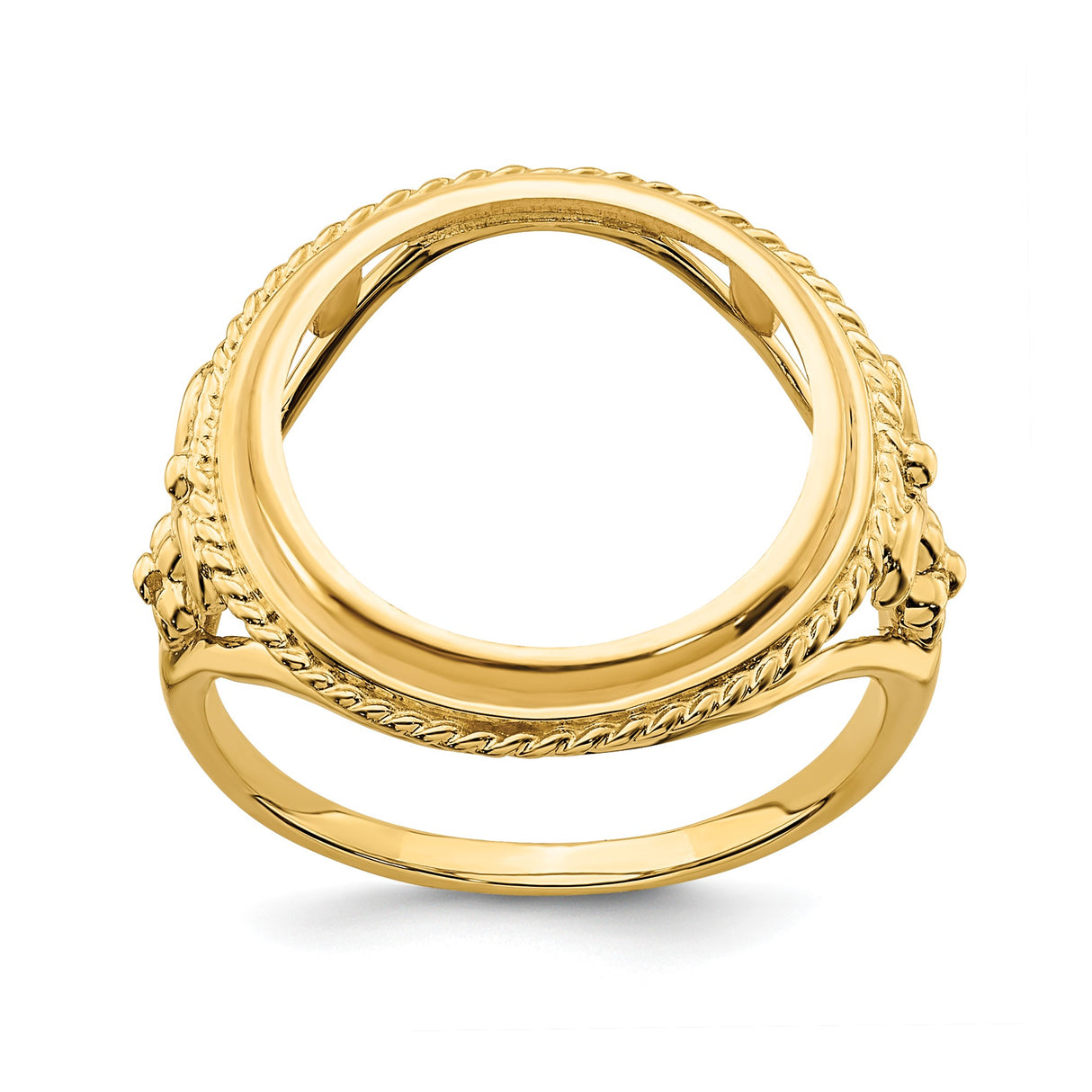 14 mm 14k Yellow Gold coin bezel ring for Australian $5 Lunar — additional image