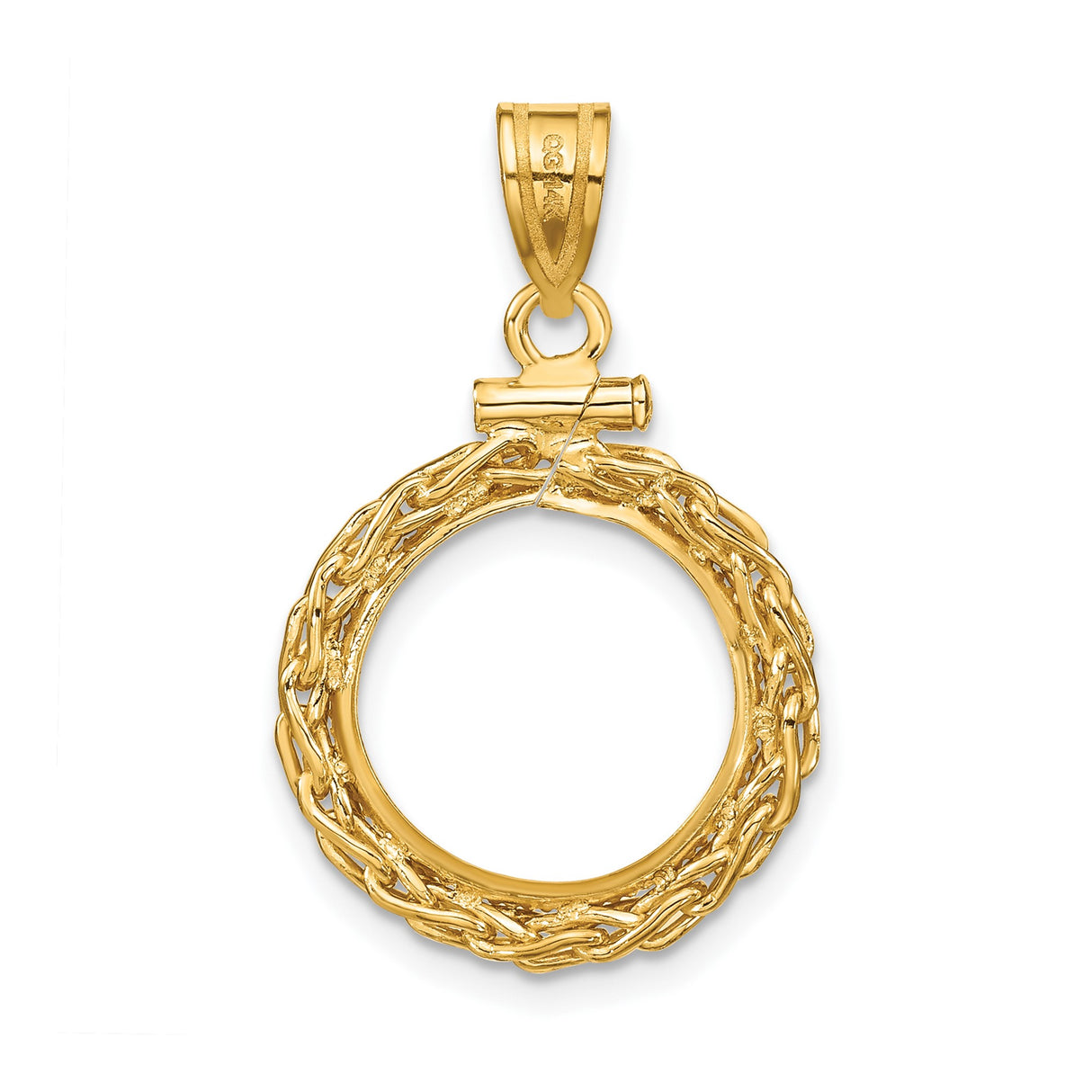 14 mm 14k Yellow Gold coin bezel for Australian $5 Nugget — additional image