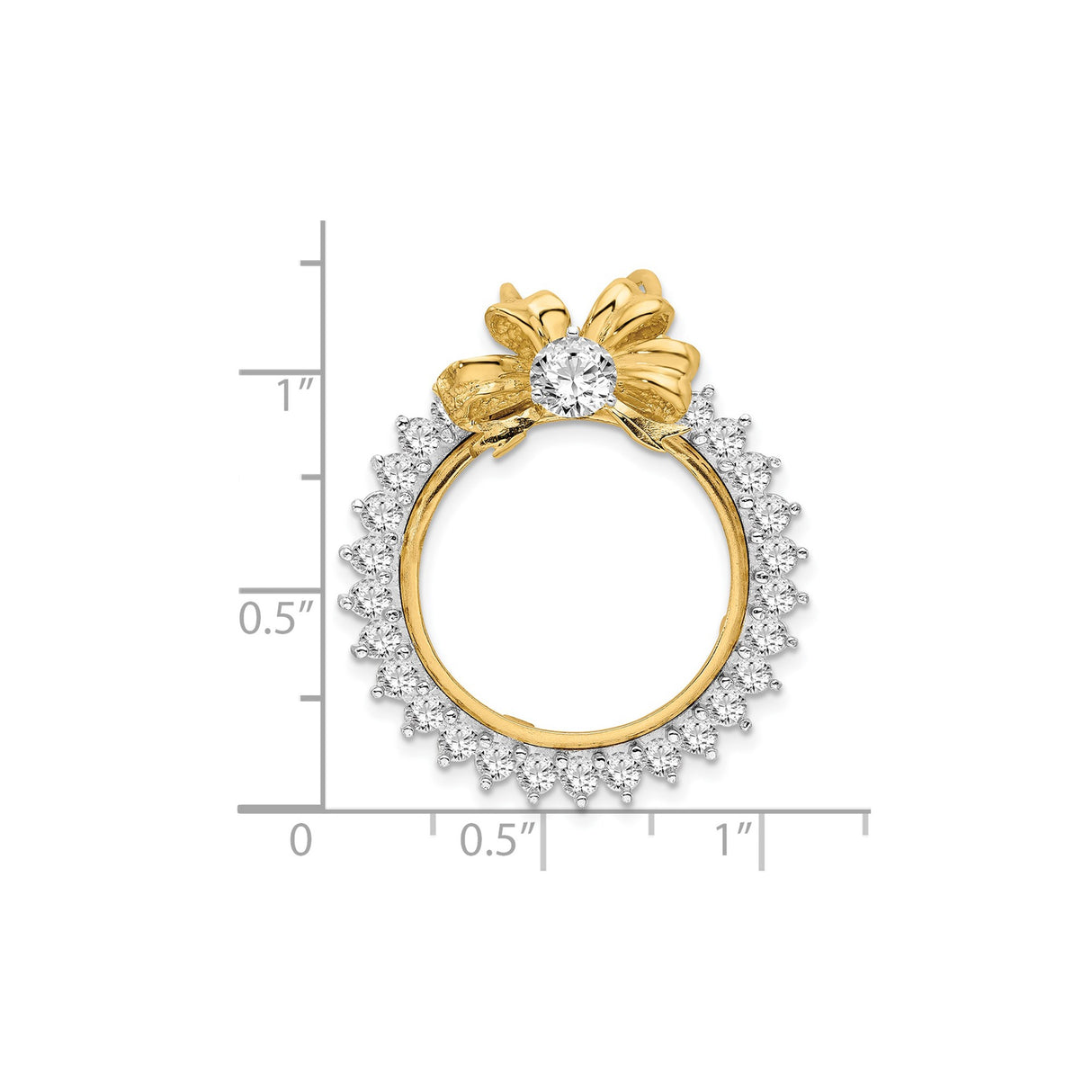 20 mm 14k Multi-Tone Gold coin bezel for Australian $25 Nugget β size reference (ruler)