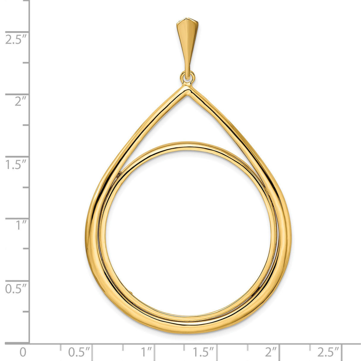 37 mm 14k Yellow Gold coin bezel for Austria €100 Philharmonic — size reference (ruler)