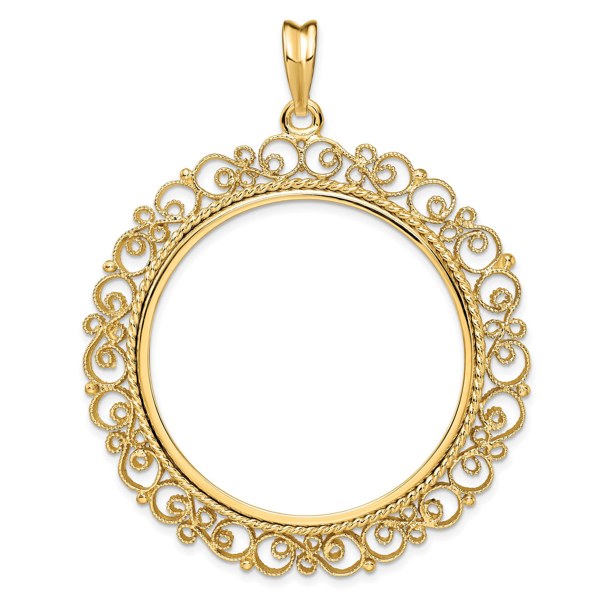 37 mm 14k Yellow Gold coin bezel for Austria €1.50 Philharmonic