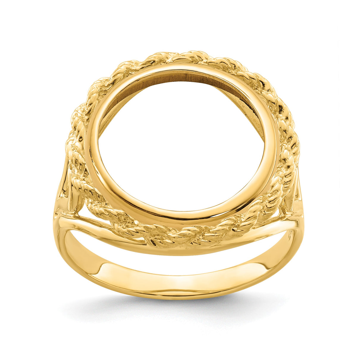 13 mm 14k Yellow Gold coin bezel ring for Austria €4 Philharmonic — additional image