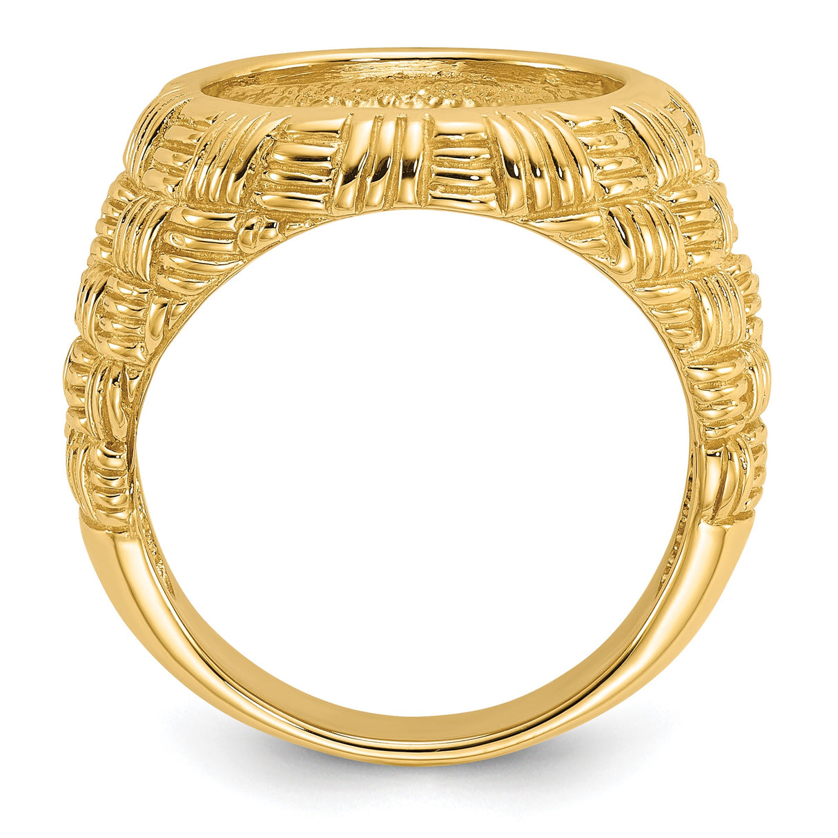 13 mm 14k Yellow Gold coin bezel ring for Austria €4 Philharmonic — alternate view