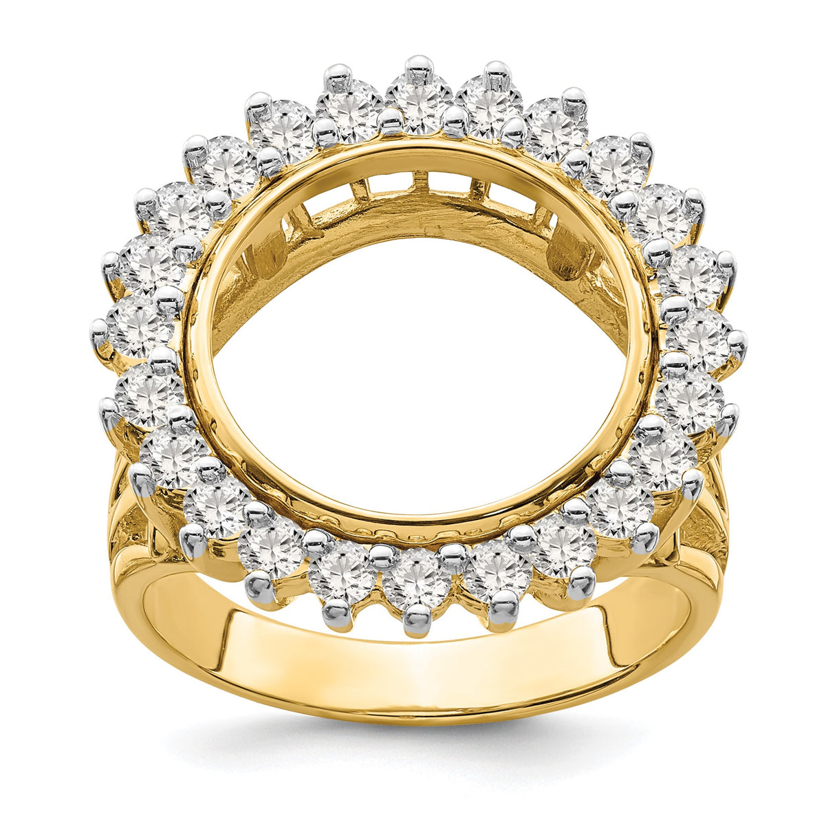 13 mm 14k Yellow Gold coin bezel ring for Austria €4 Philharmonic — additional image