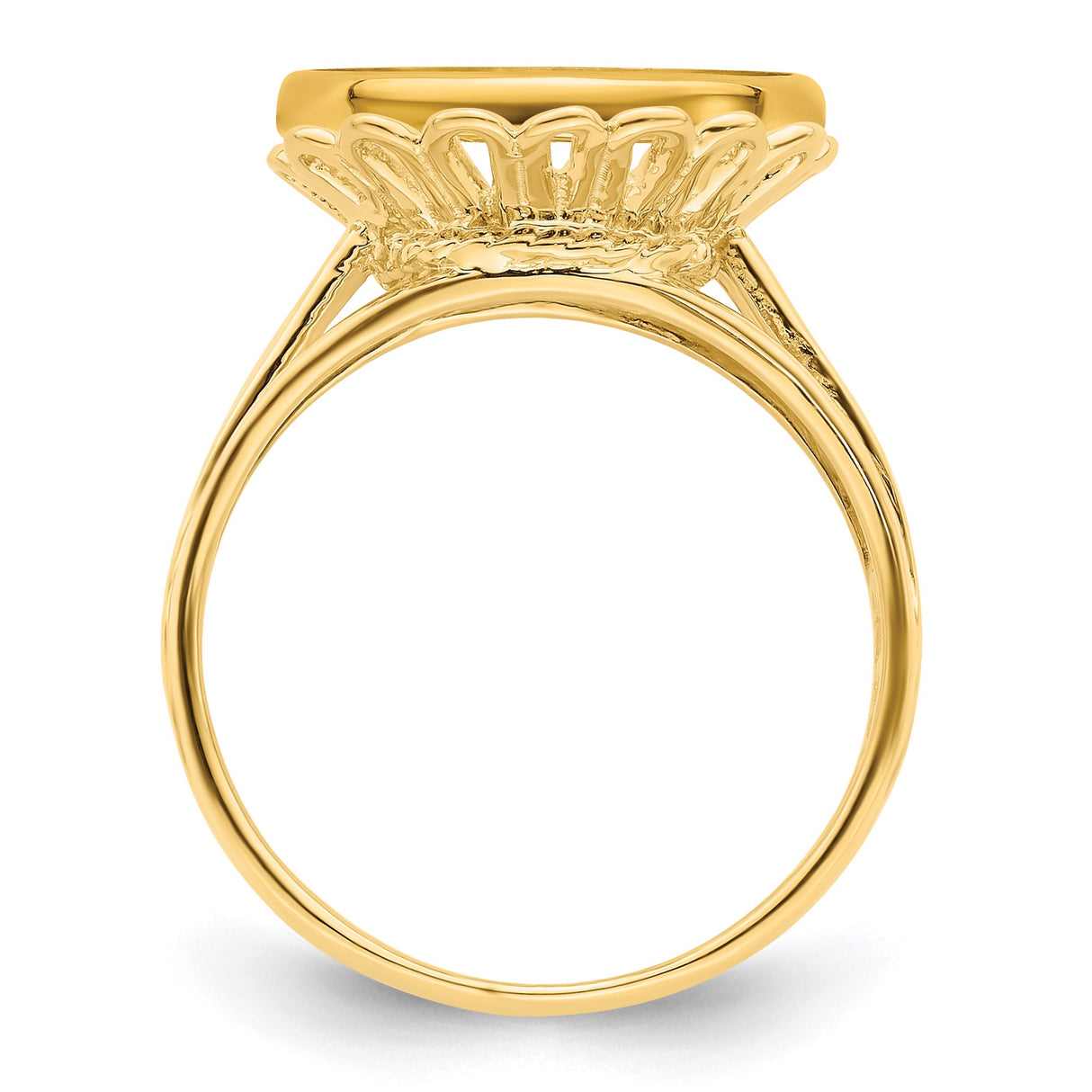 13 mm 14k Yellow Gold coin bezel ring for Austria €4 Philharmonic — alternate view