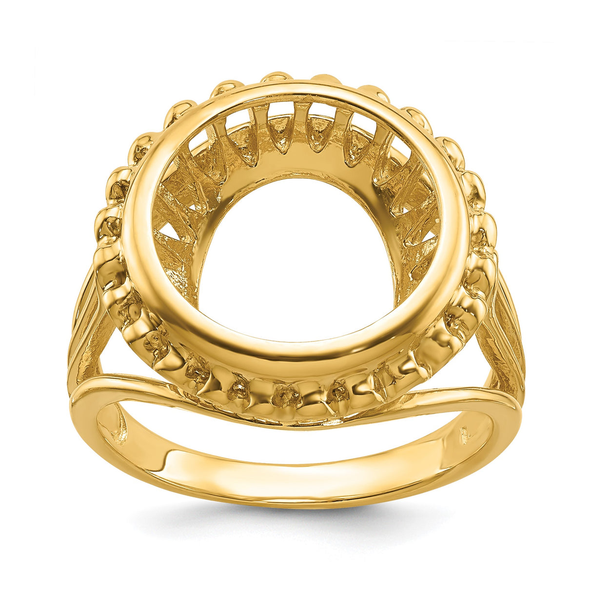 13 mm 14k Yellow Gold coin bezel ring for Austria €4 Philharmonic — additional image