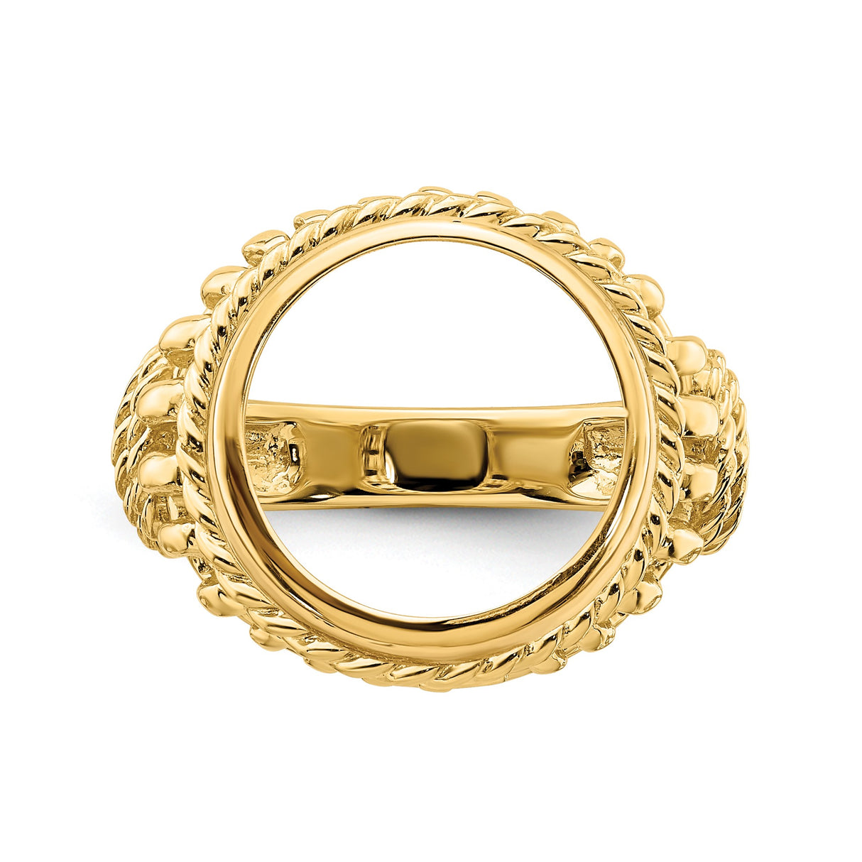 13 mm 14k Yellow Gold coin bezel ring for Austria €4 Philharmonic — additional image