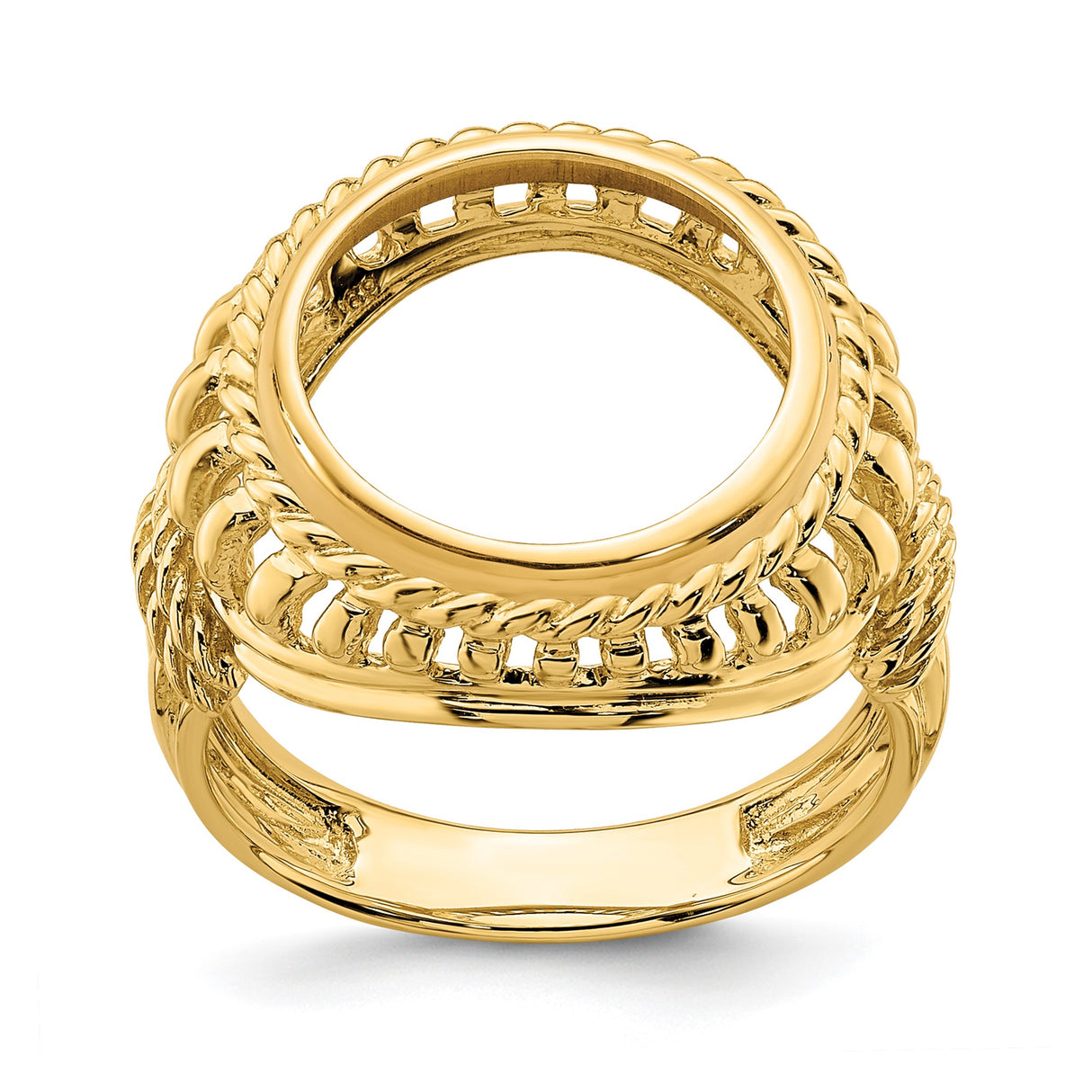 13 mm 14k Yellow Gold coin bezel ring for Austria €4 Philharmonic — additional image