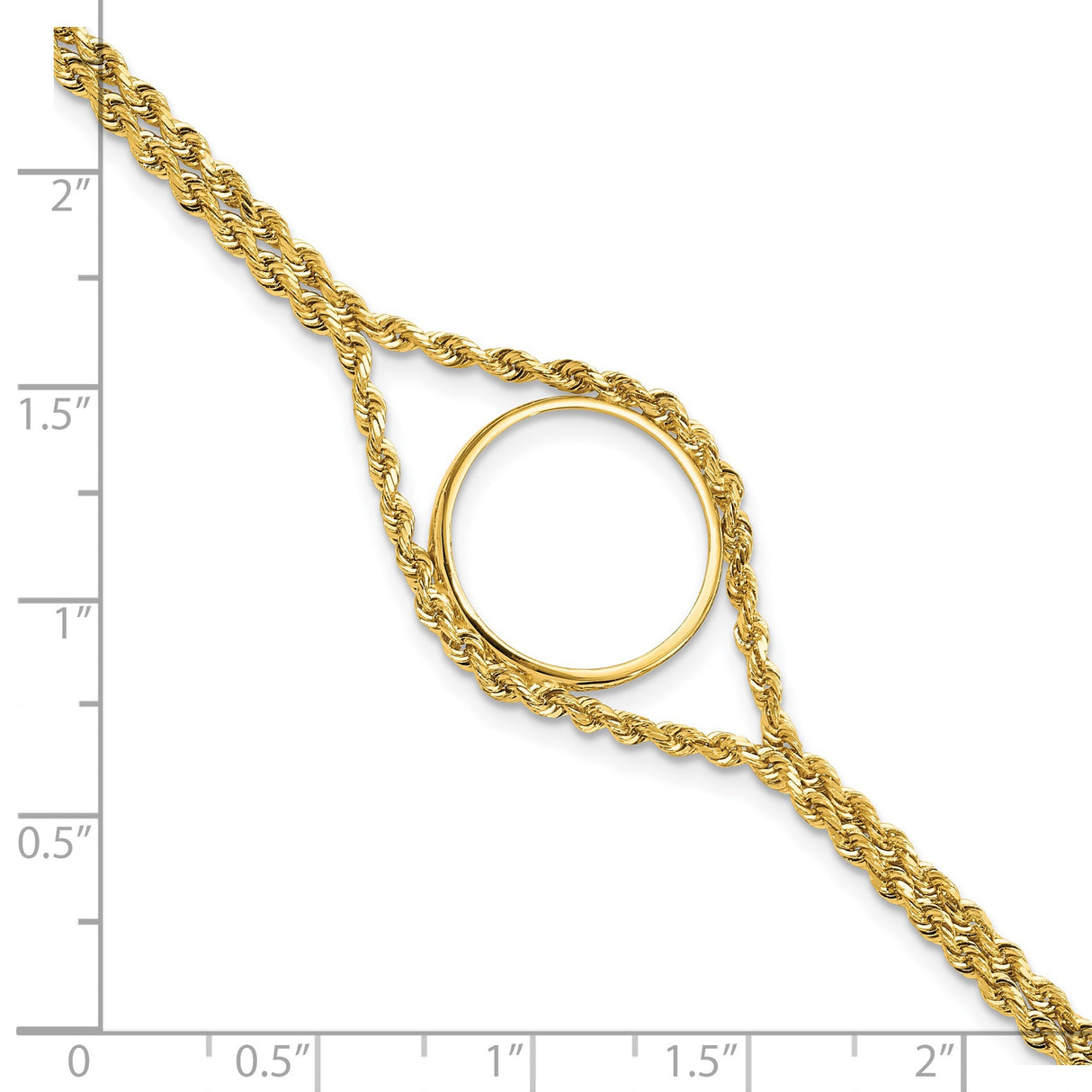 Australian 1/10 oz Gold Koala $15 Coin Bezel Bracelet Prong Set Rope in 14k Yellow Gold