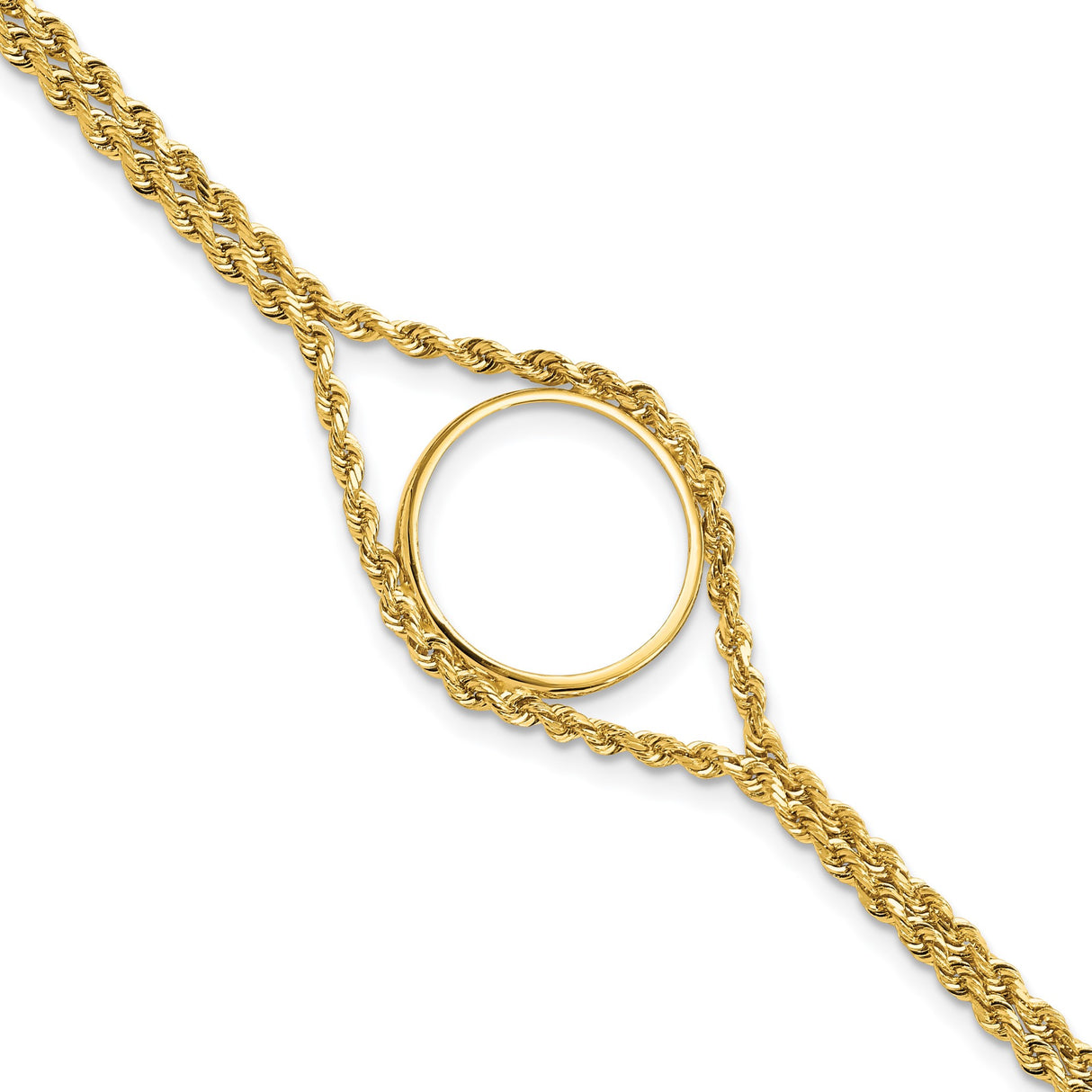 Australian 1/10 oz Gold Koala $15 Coin Bezel Bracelet Prong Set Rope in 14k Yellow Gold