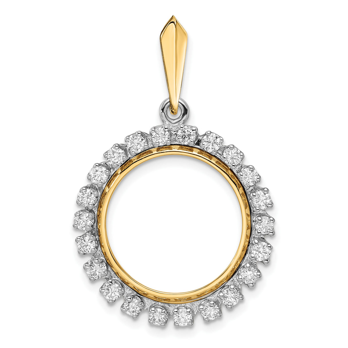 18 mm 14k Multi-Tone Gold coin bezel for Barbados $0.10 Ten Cents