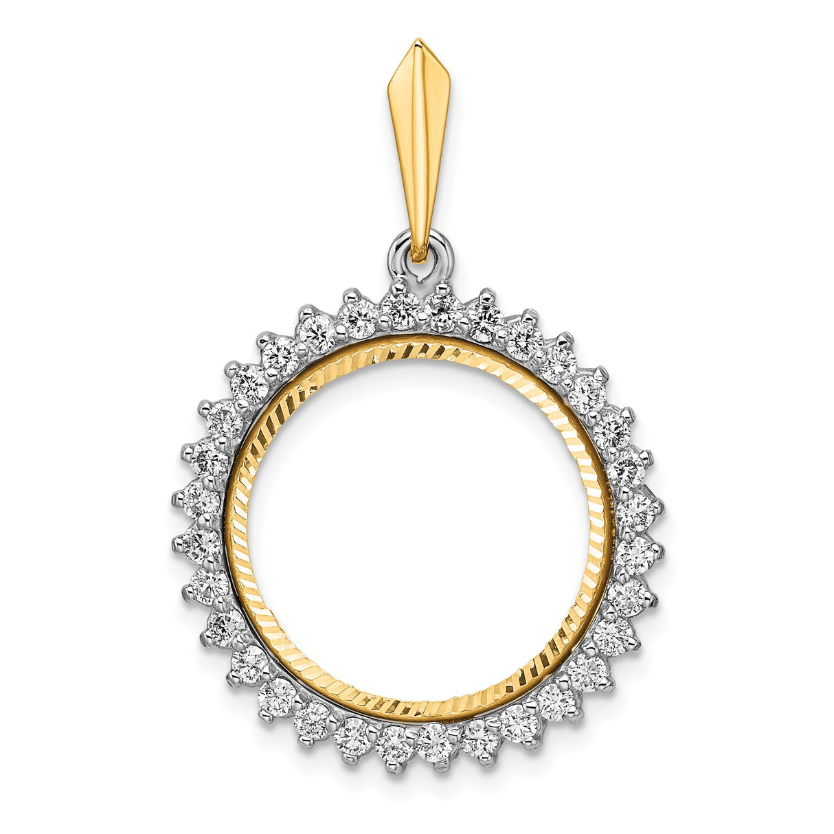 18 mm 14k Multi-Tone Gold coin bezel for Barbados $0.10 Ten Cents